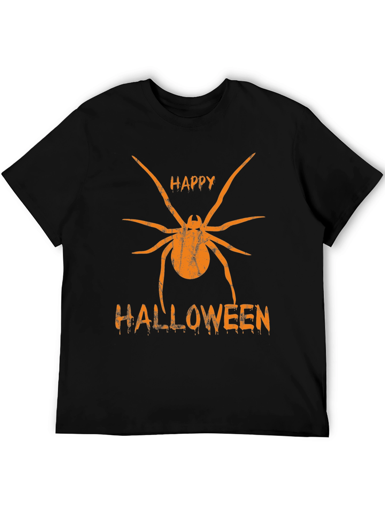 Happy Halloween Spider Graphic Tee - Black