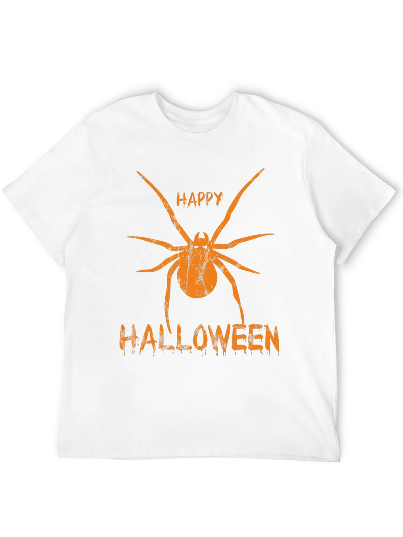 Happy Halloween Spider Graphic Tee - Black