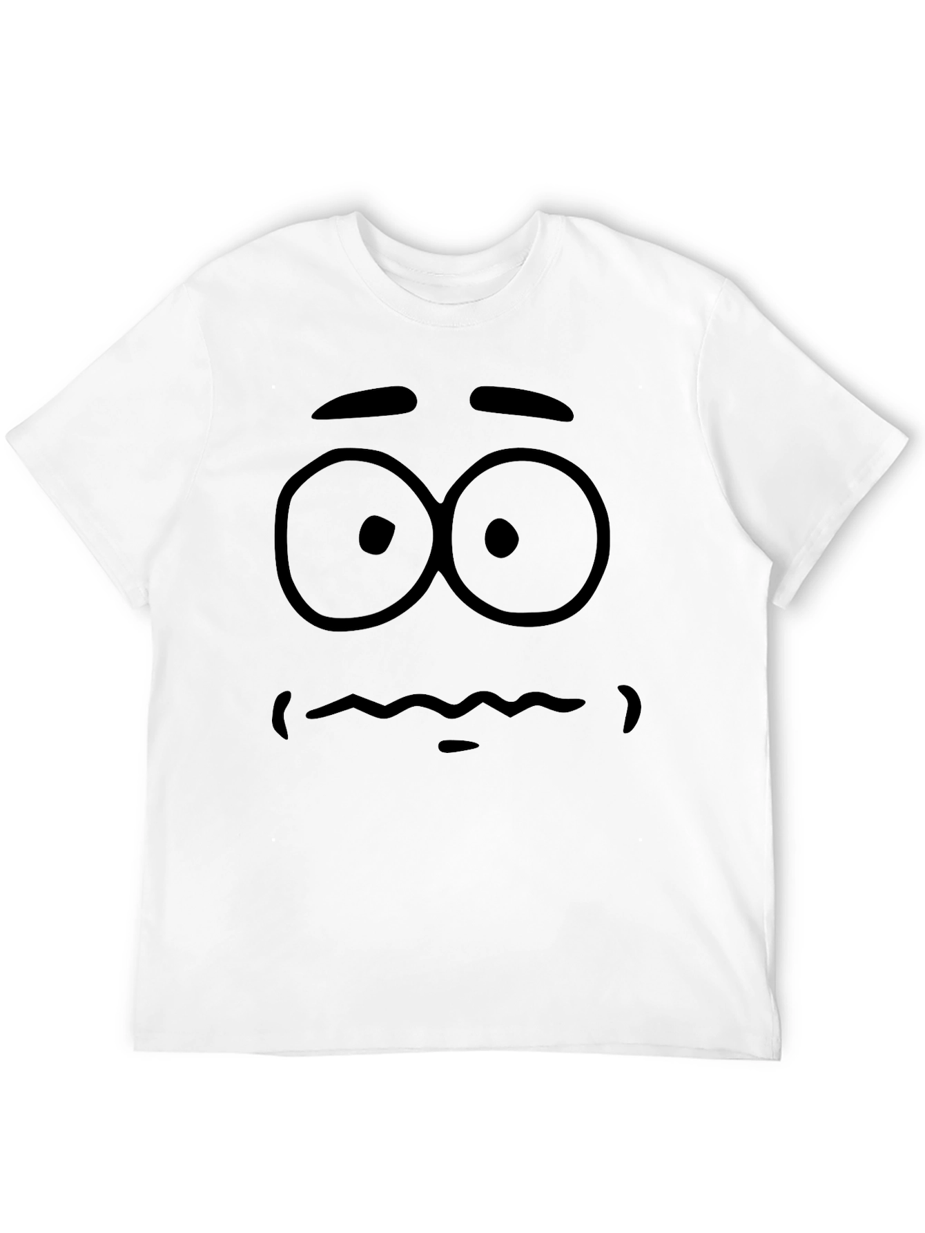 Cartoon Face Graphic Tee - Unisex Black T-Shirt