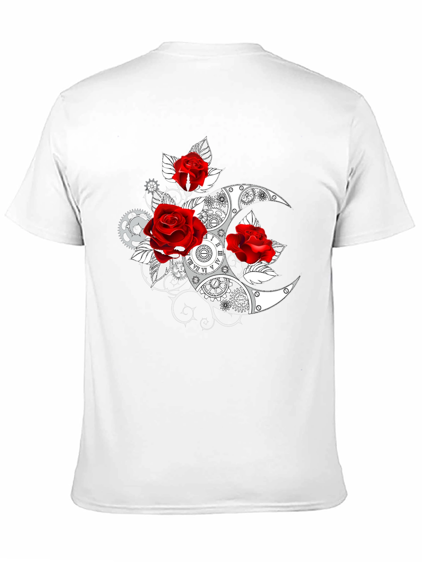 Steampunk Rose & Moon Graphic T-Shirt