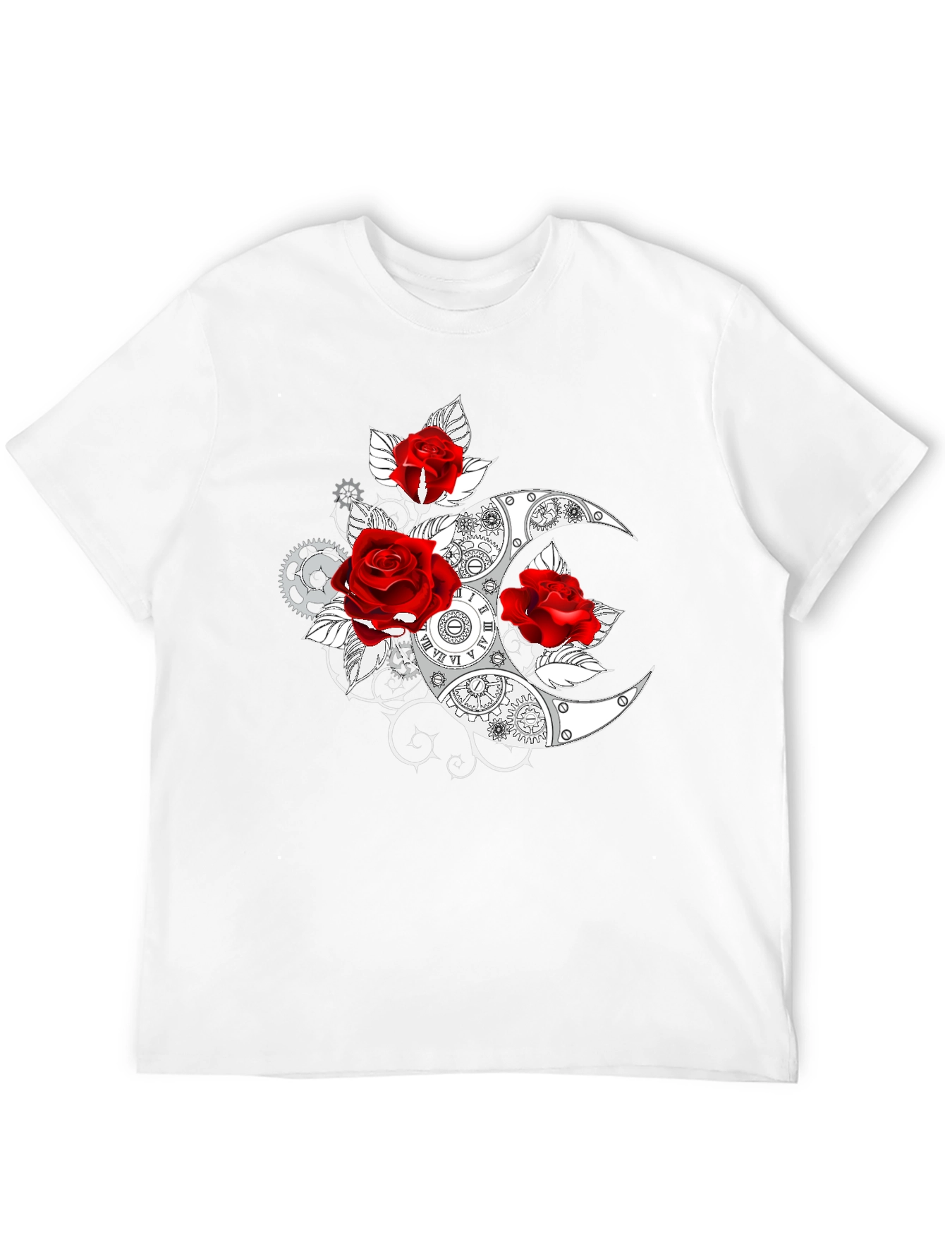 Steampunk Rose & Moon Graphic T-Shirt