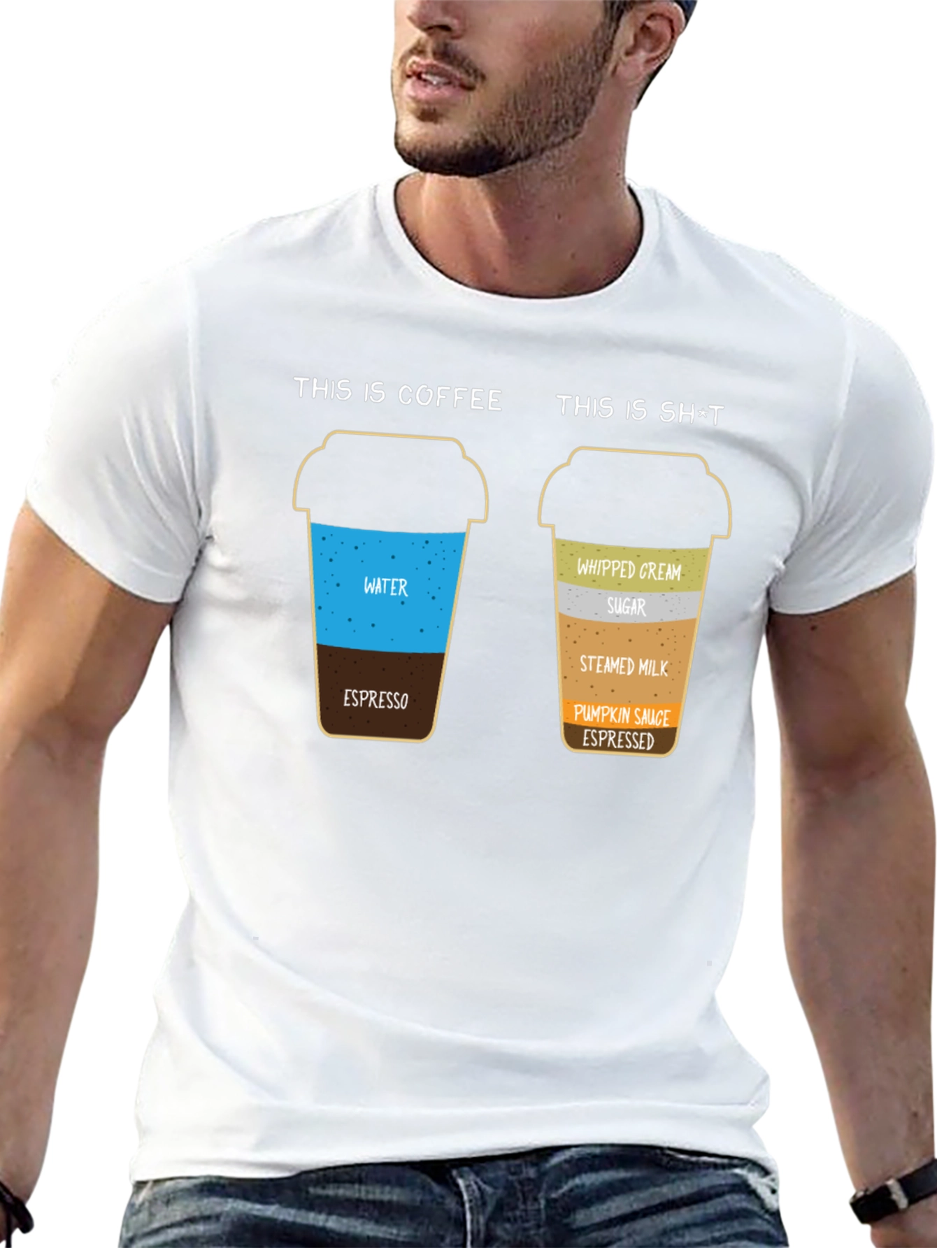 Funny Coffee vs. Sh*t T-Shirt - Coffee Lover Gift