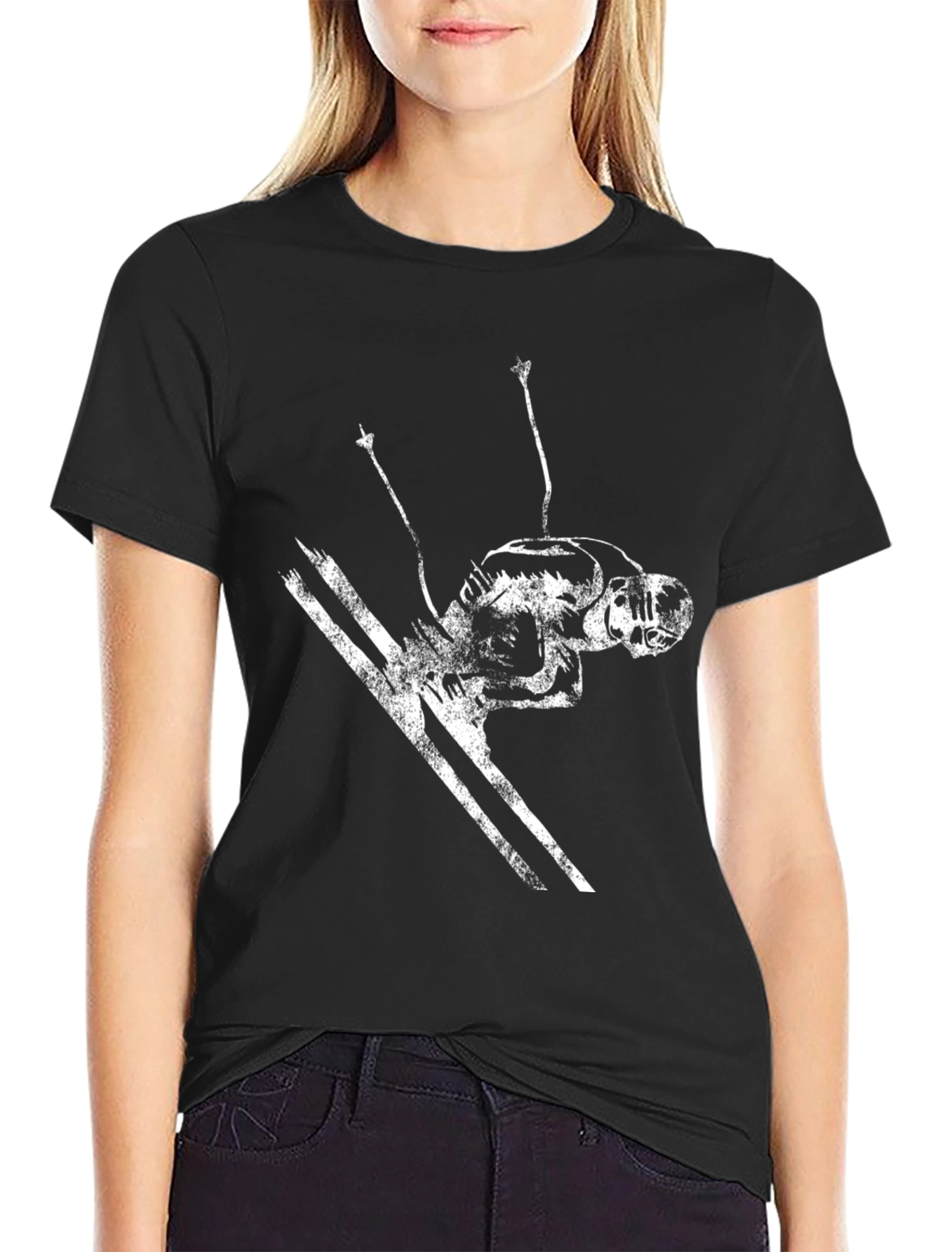 Black Ski Jumper Graphic Tee