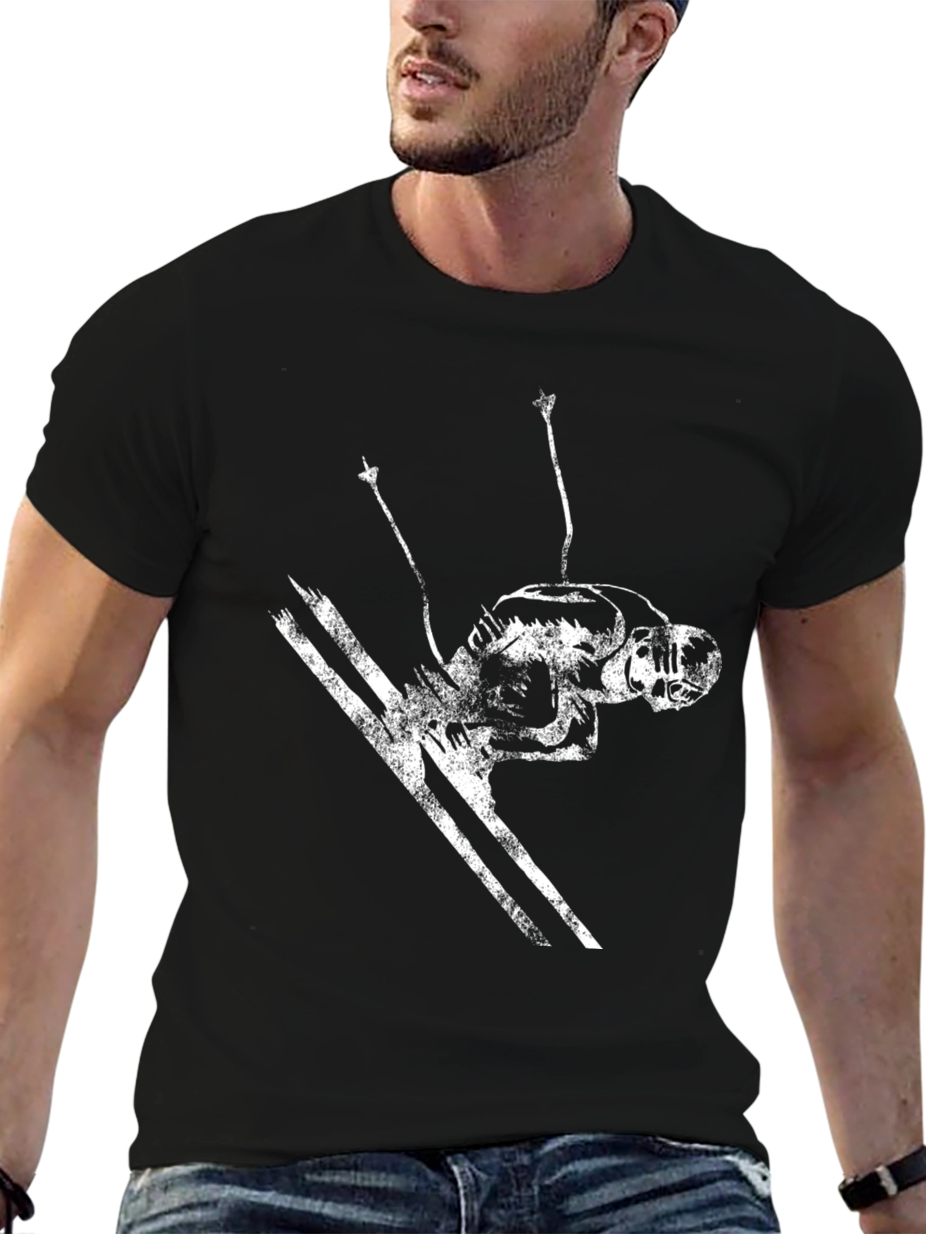 Black Ski Jumper Graphic Tee