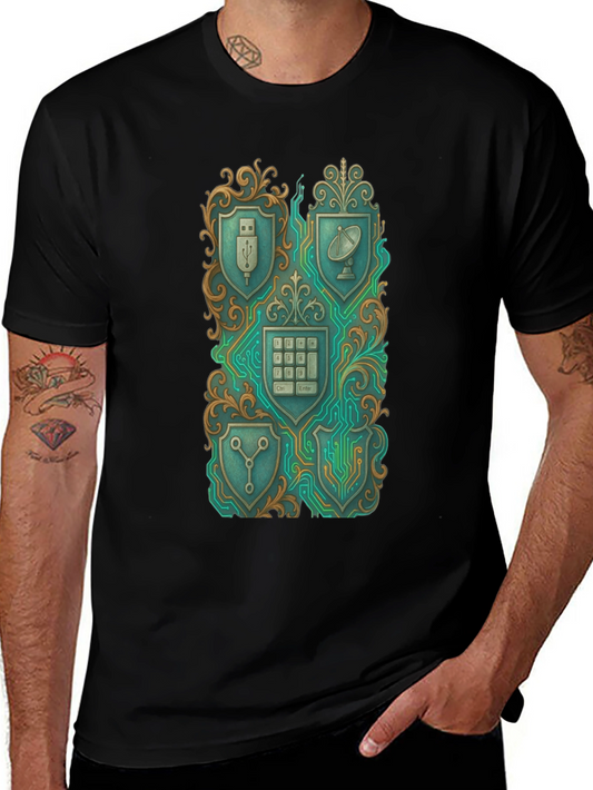 Tech Shield Tee - Gadget Crest Black T-Shirt
