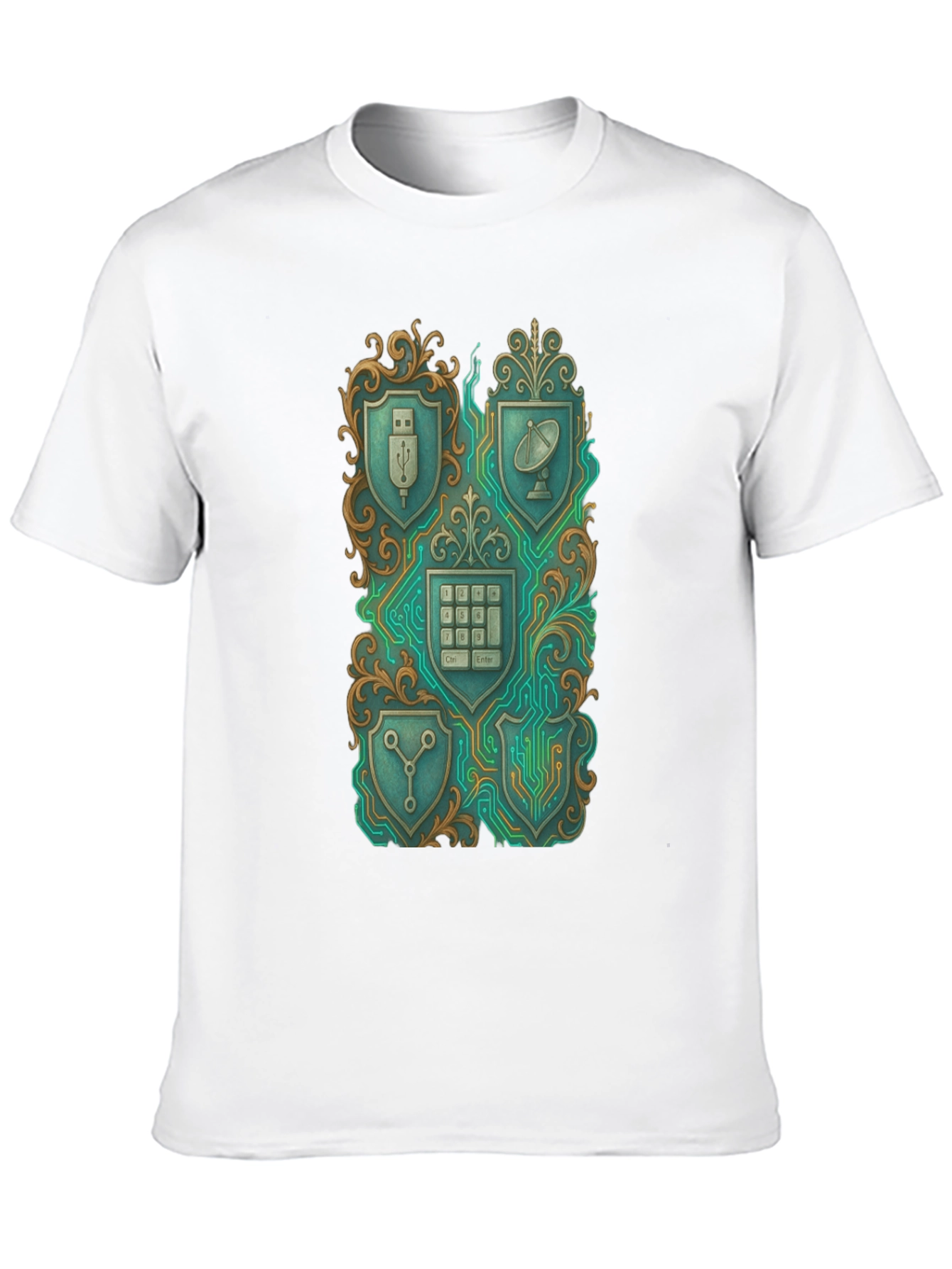 Tech Shield Tee - Gadget Crest Black T-Shirt
