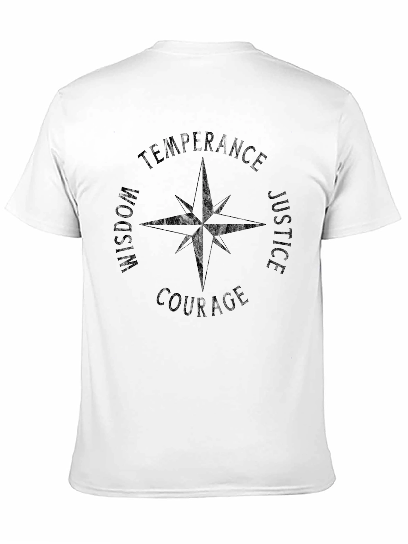 Virtue Compass Graphic Tee - Wisdom Justice Courage