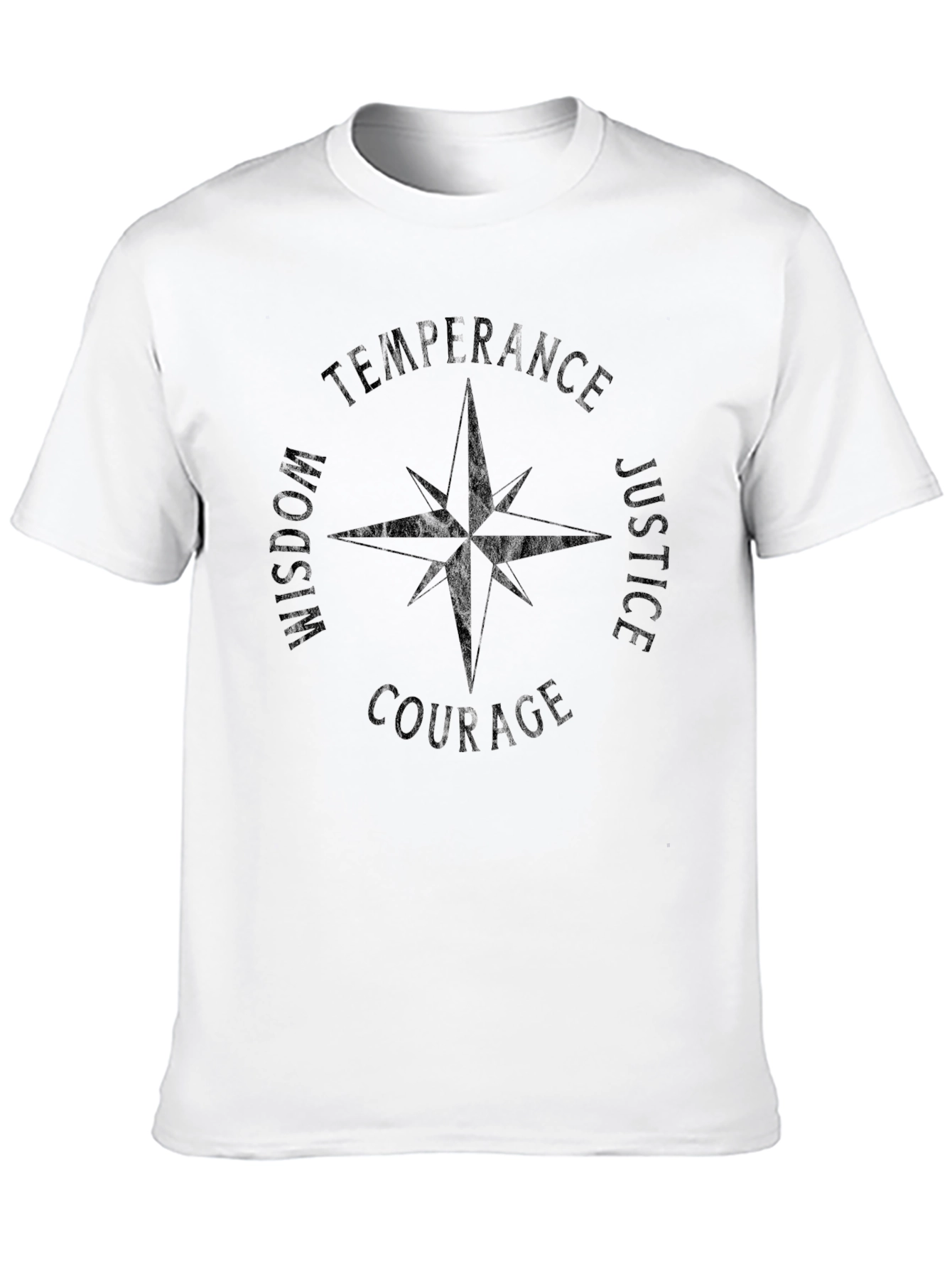 Virtue Compass Graphic Tee - Wisdom Justice Courage