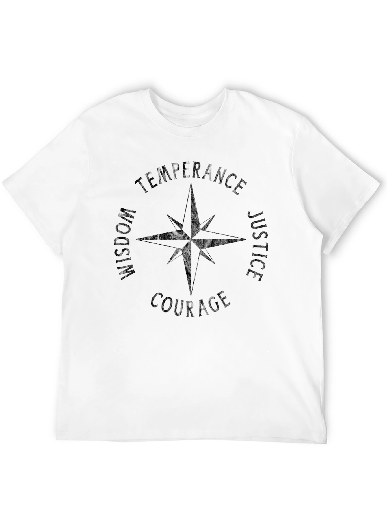 Virtue Compass Graphic Tee - Wisdom Justice Courage