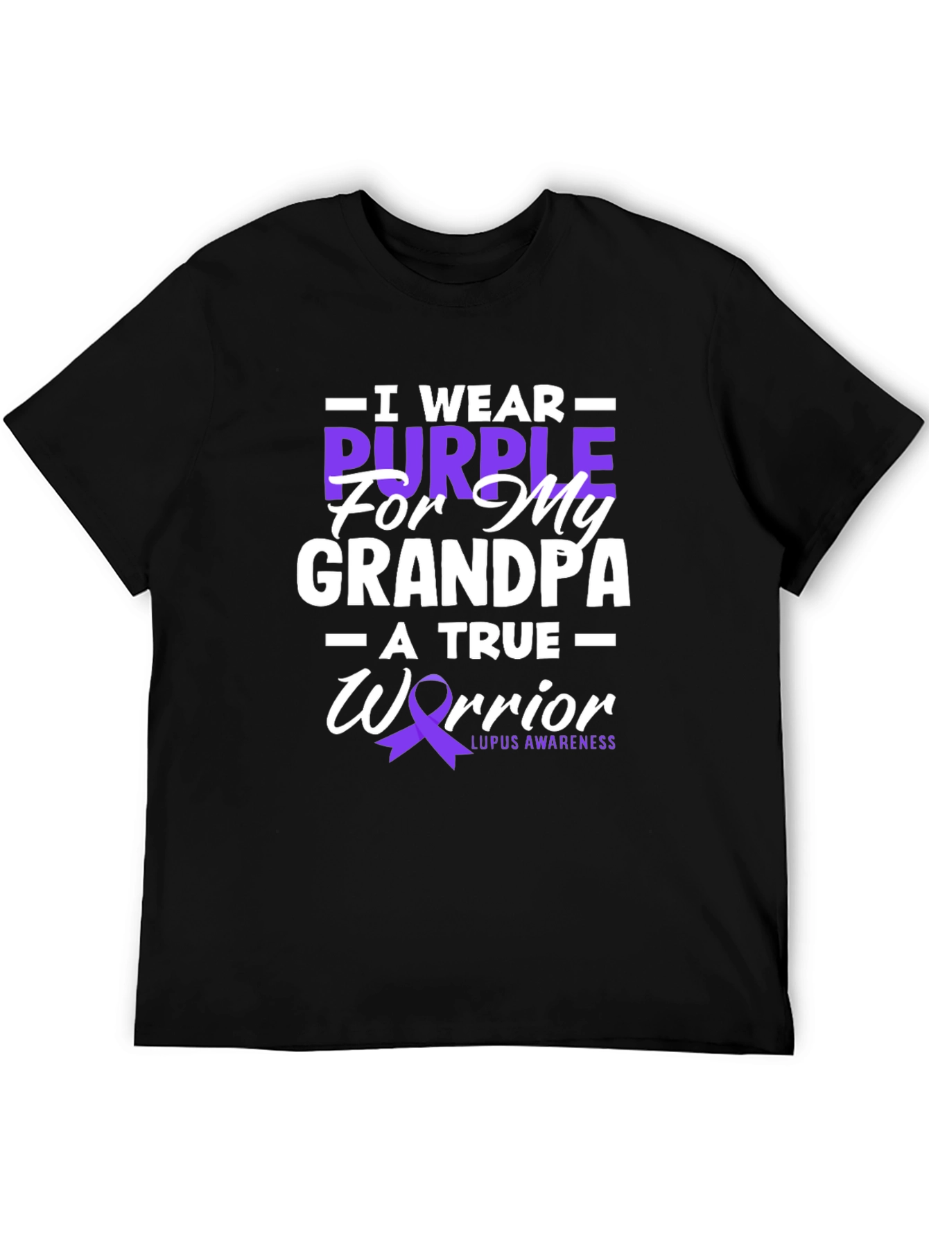 Purple Ribbon Lupus Awareness Grandpa T-Shirt