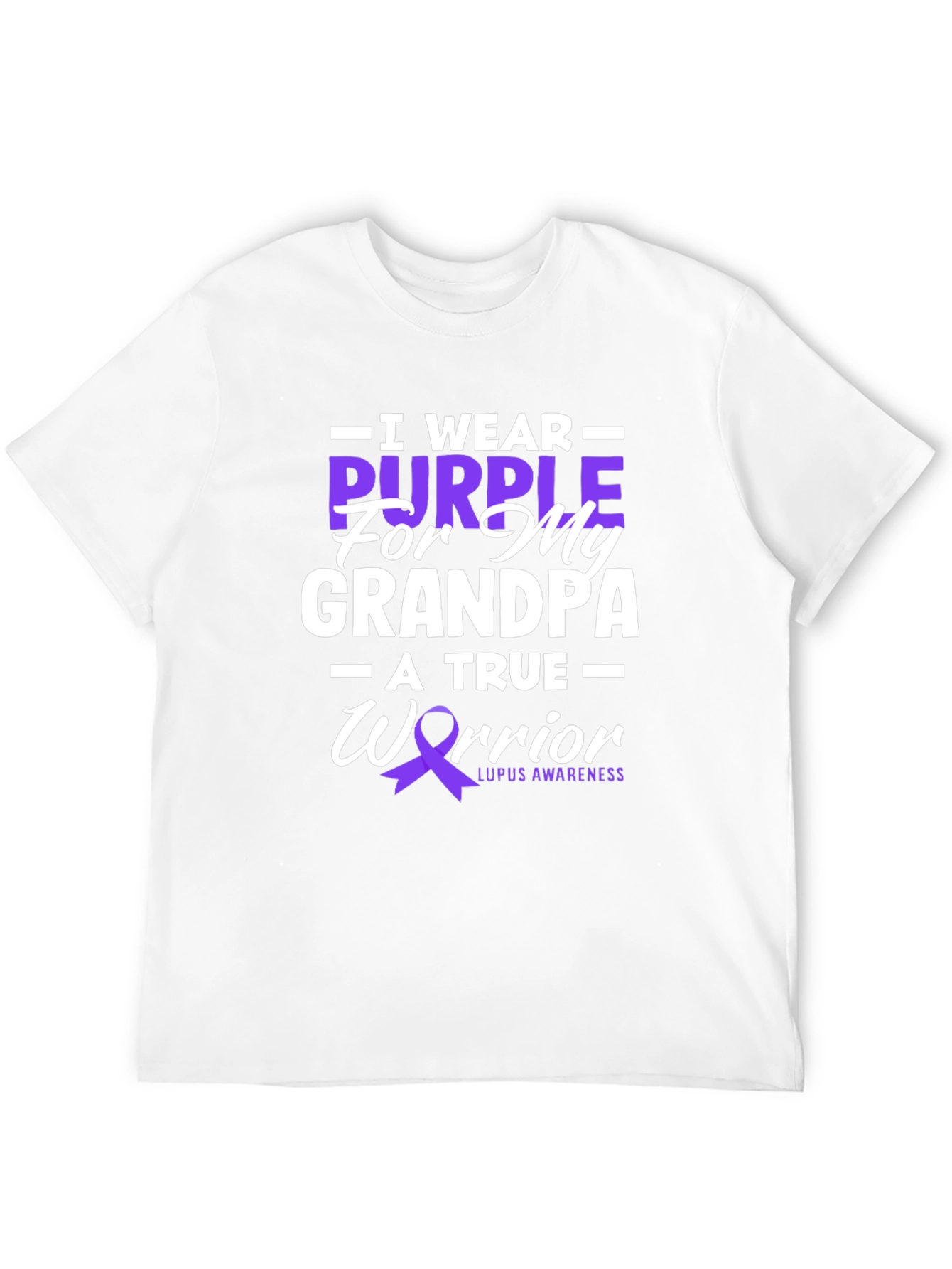 Purple Ribbon Lupus Awareness Grandpa T-Shirt