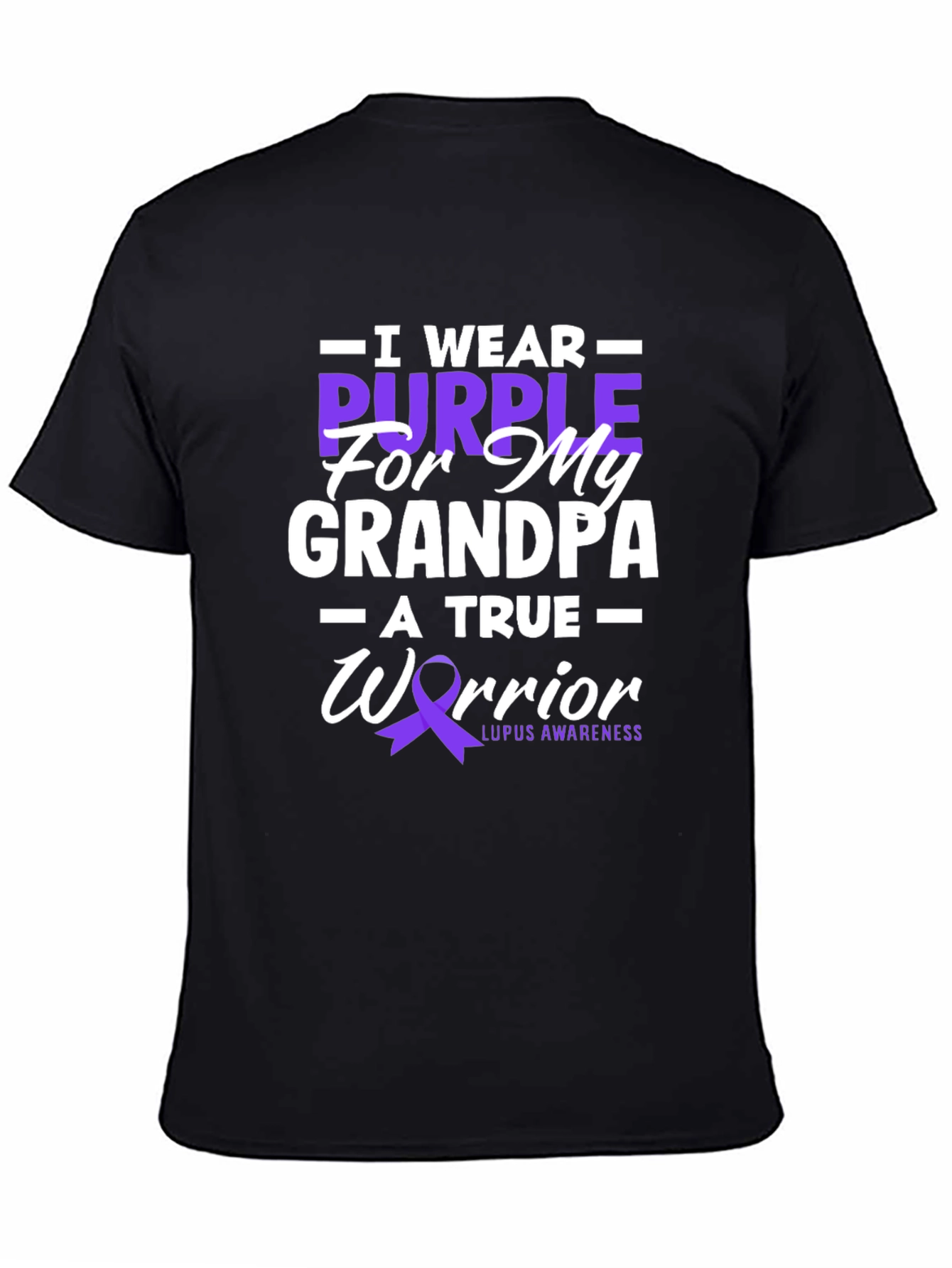 Purple Ribbon Lupus Awareness Grandpa T-Shirt