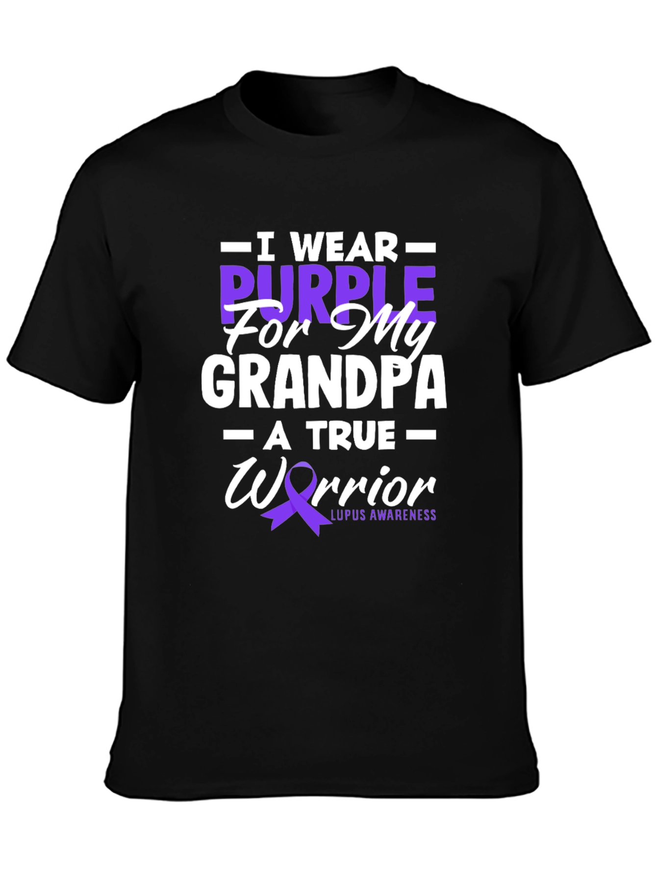 Purple Ribbon Lupus Awareness Grandpa T-Shirt