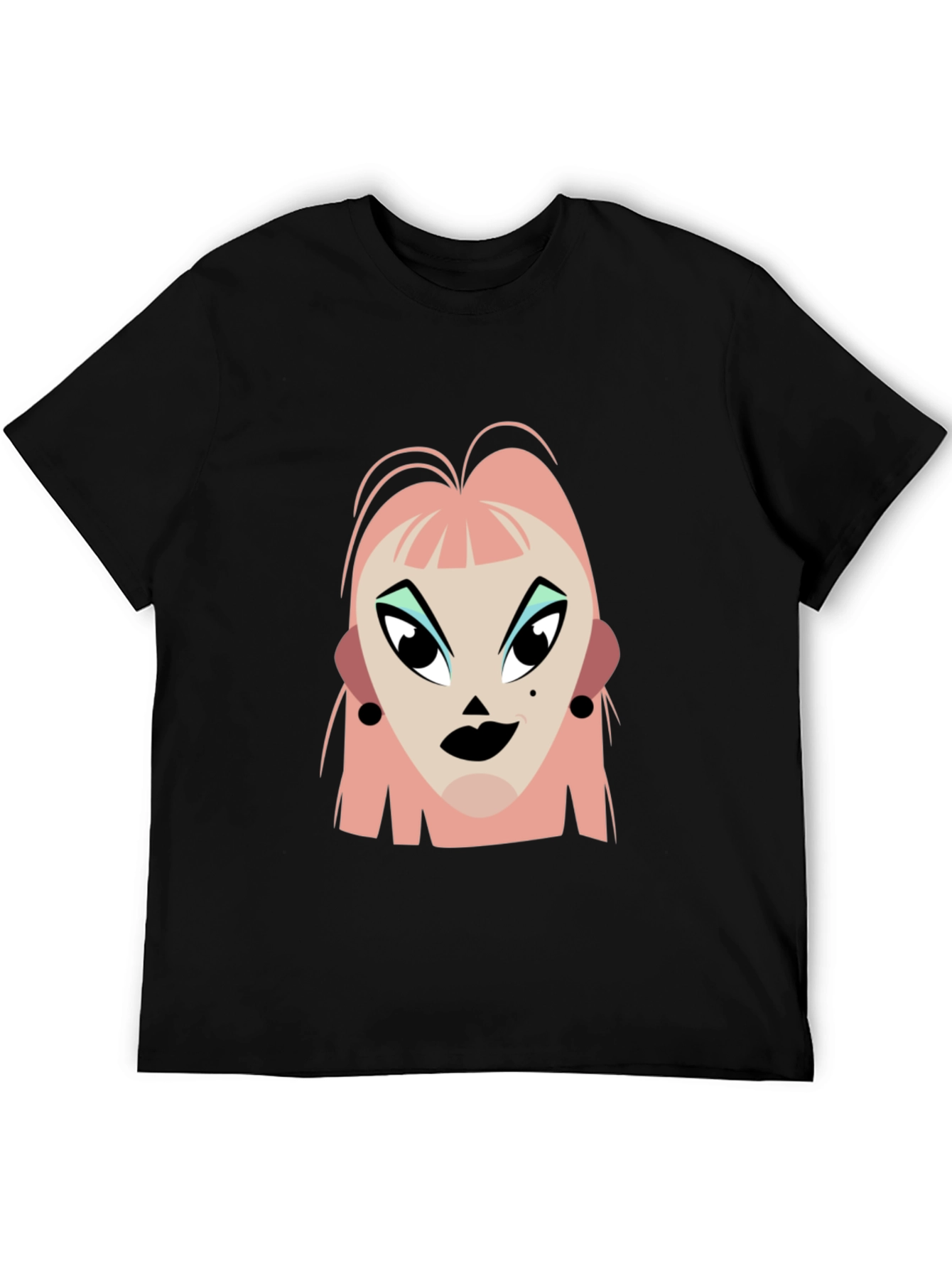Pop Art Graphic Print Black T-Shirt