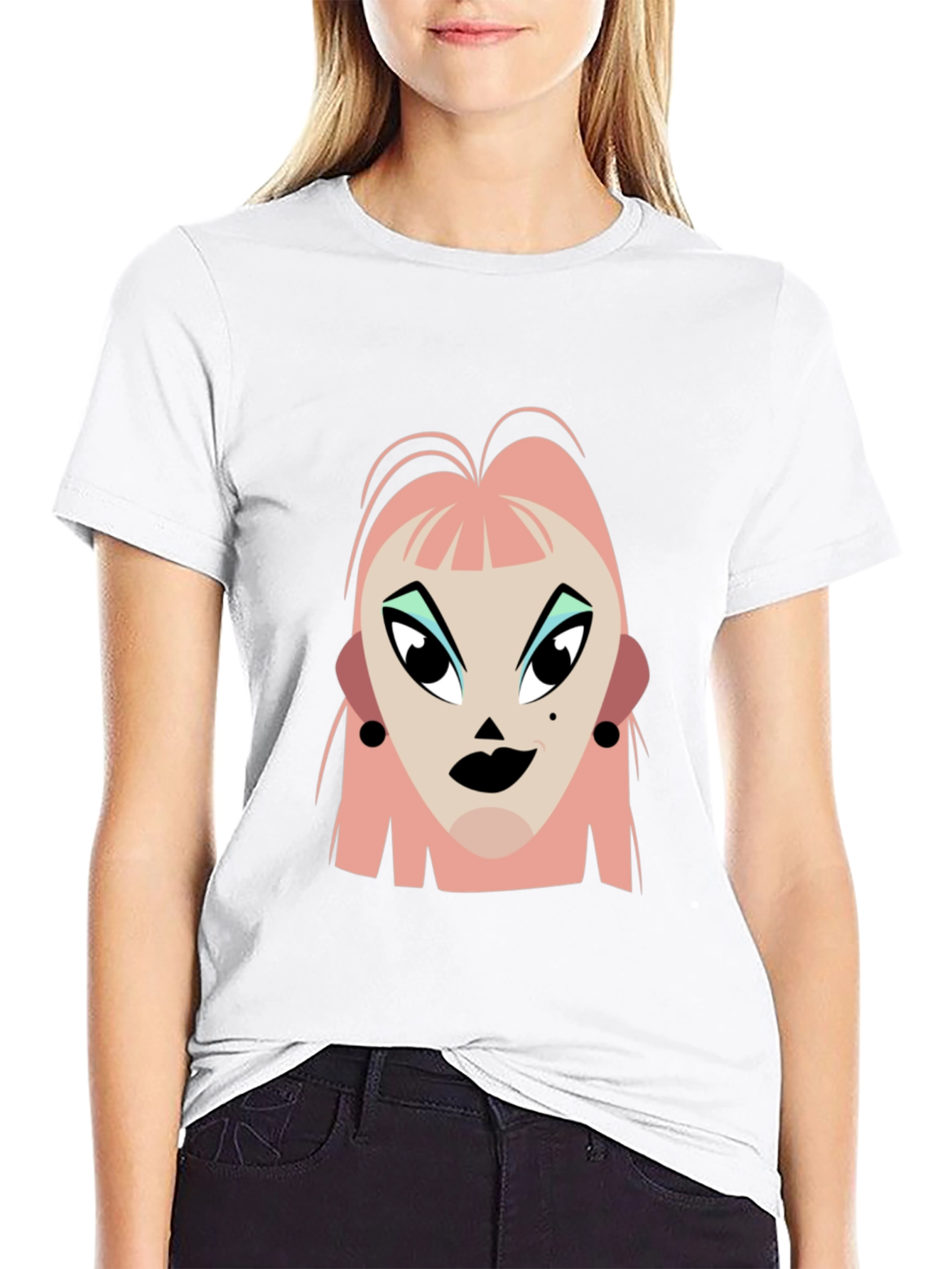 Pop Art Graphic Print Black T-Shirt