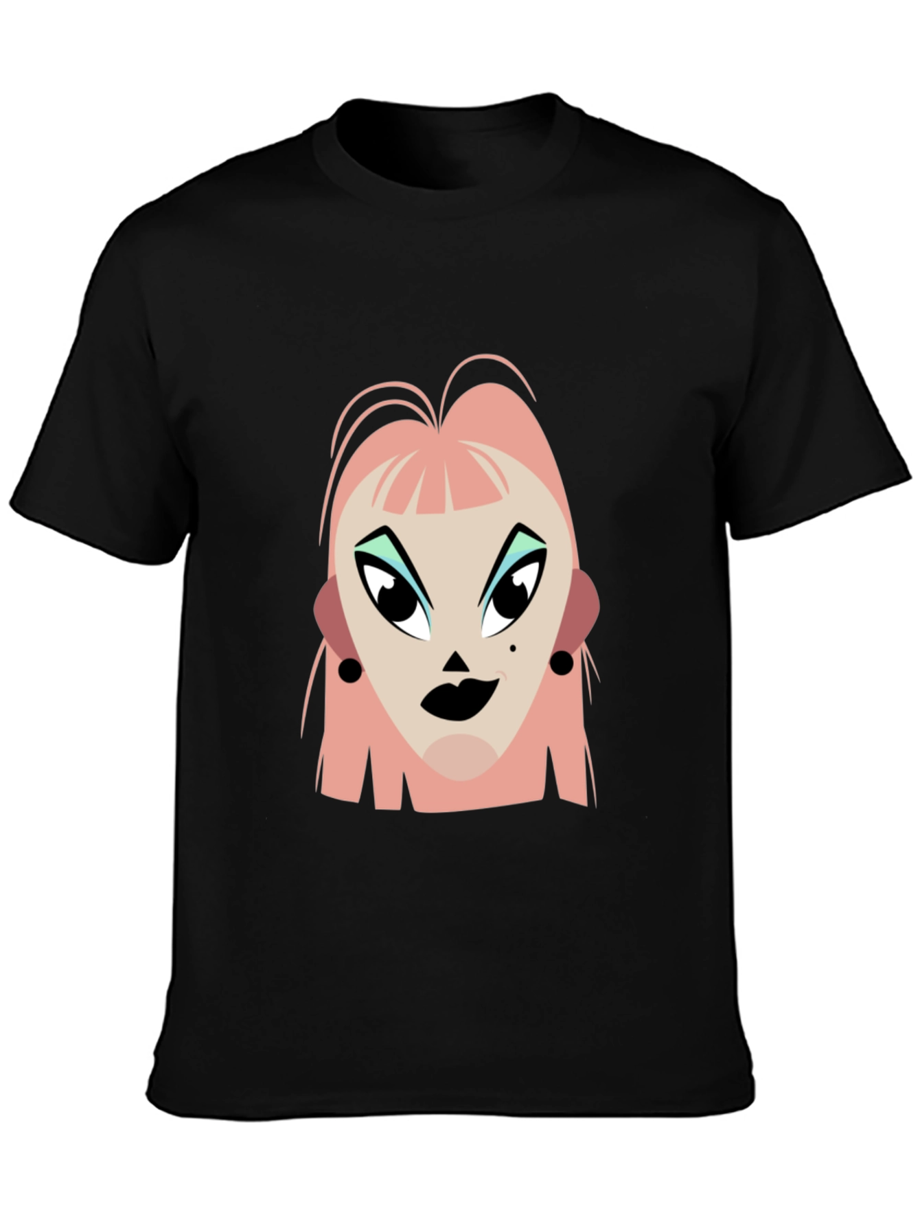 Pop Art Graphic Print Black T-Shirt