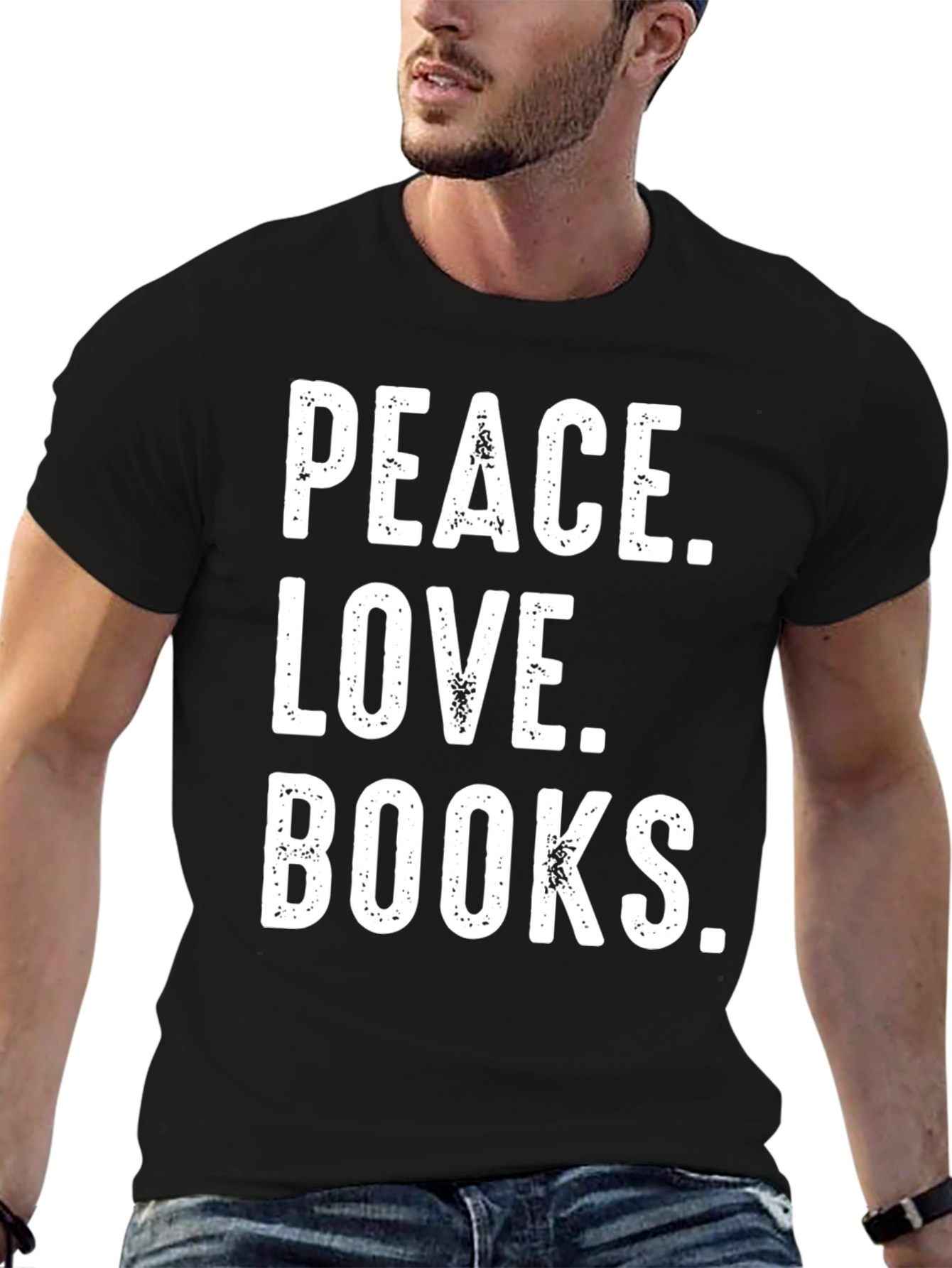 Peace Love Books T-Shirt - Black