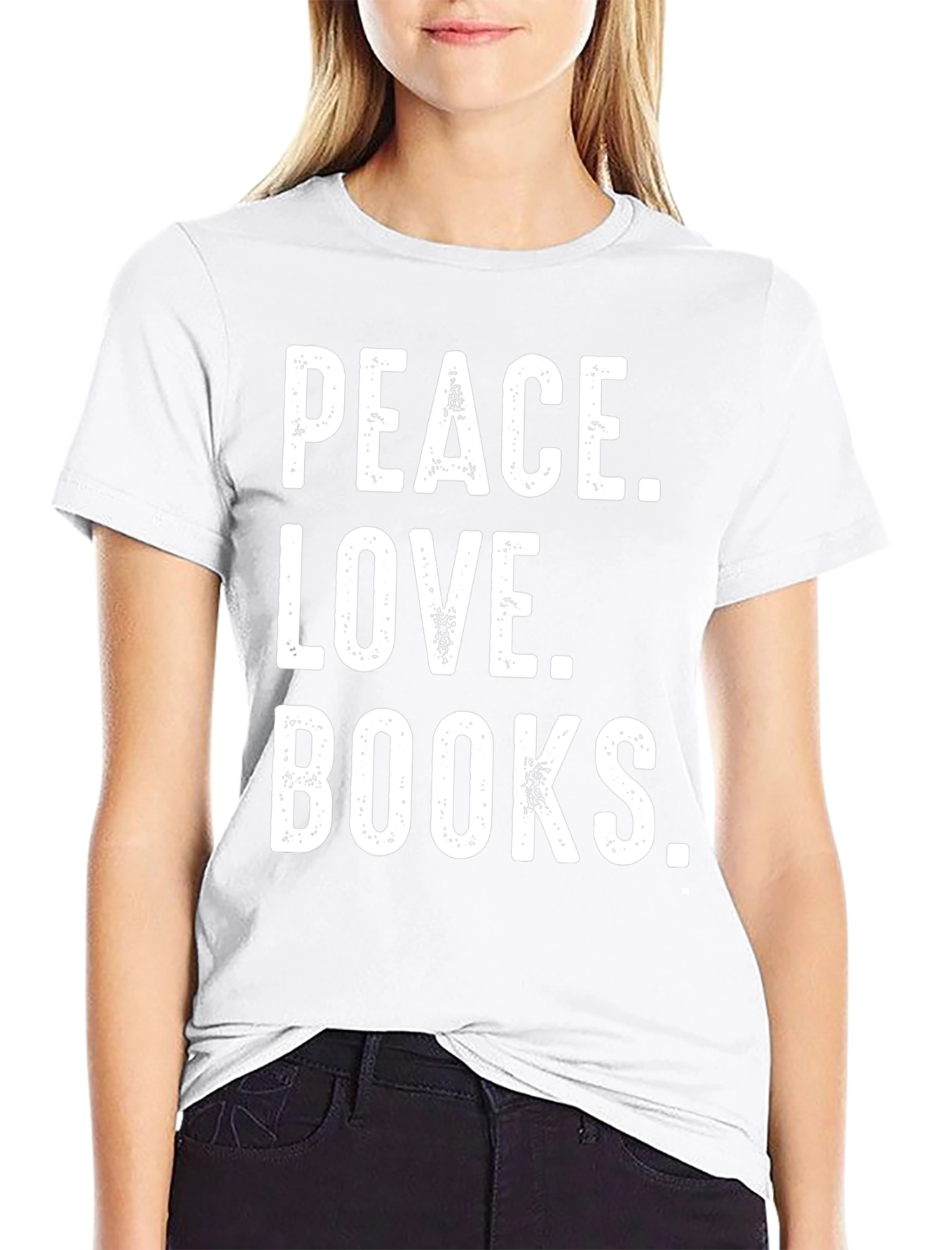 Peace Love Books T-Shirt - Black