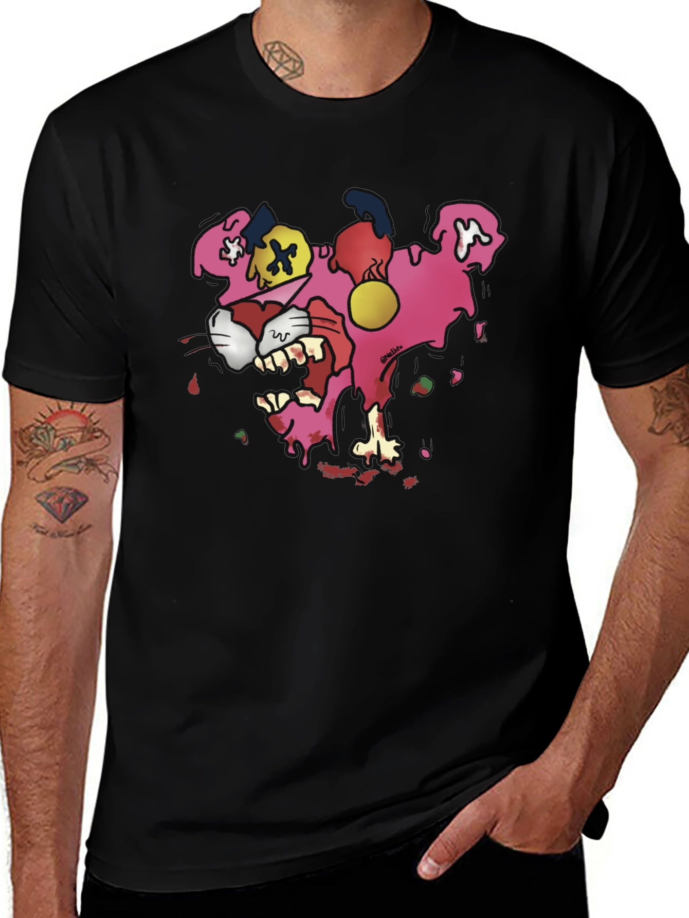 Cartoon Pink Panther Graphic T-Shirt