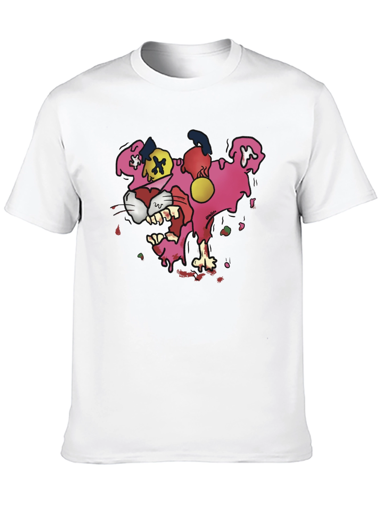 Cartoon Pink Panther Graphic T-Shirt