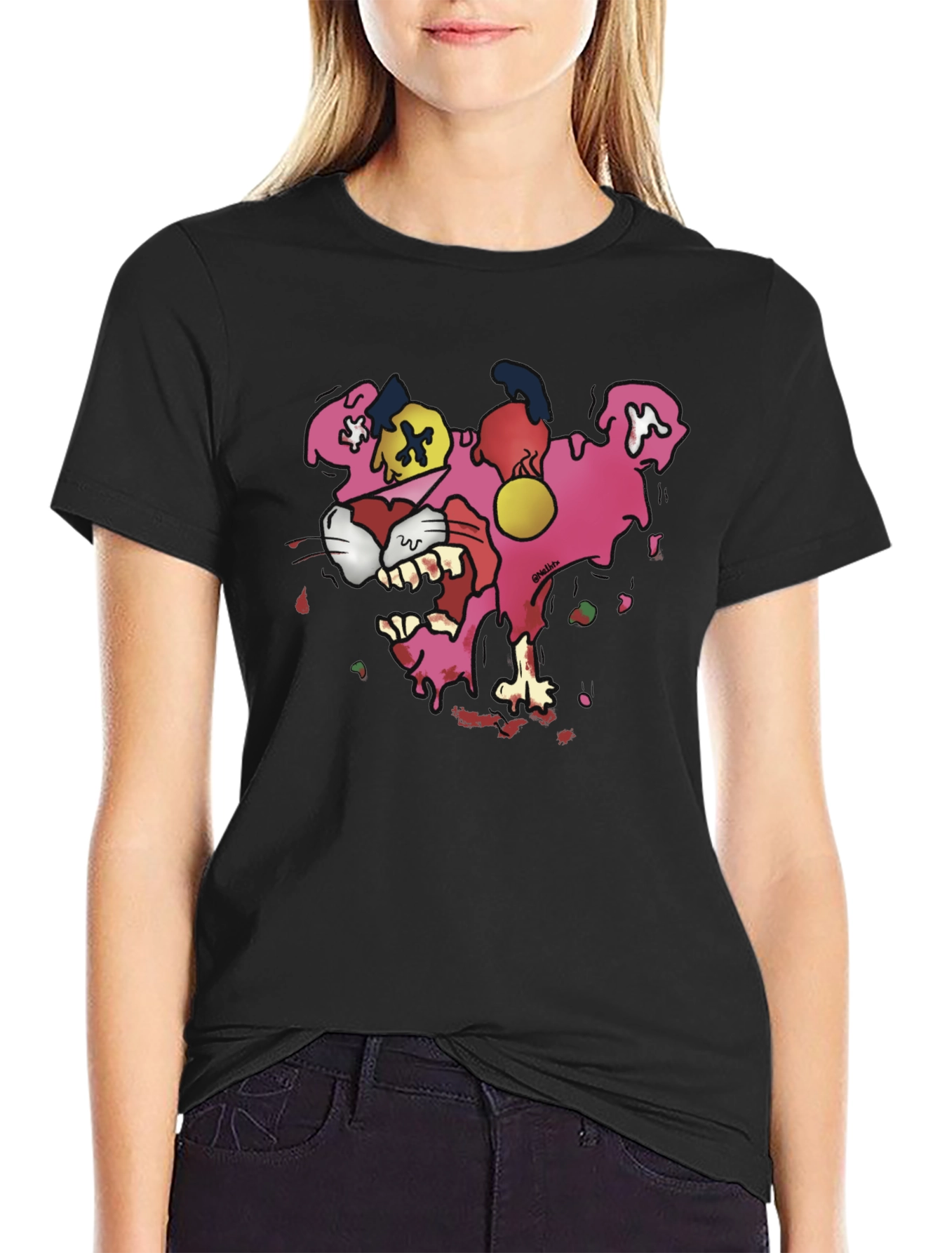 Cartoon Pink Panther Graphic T-Shirt