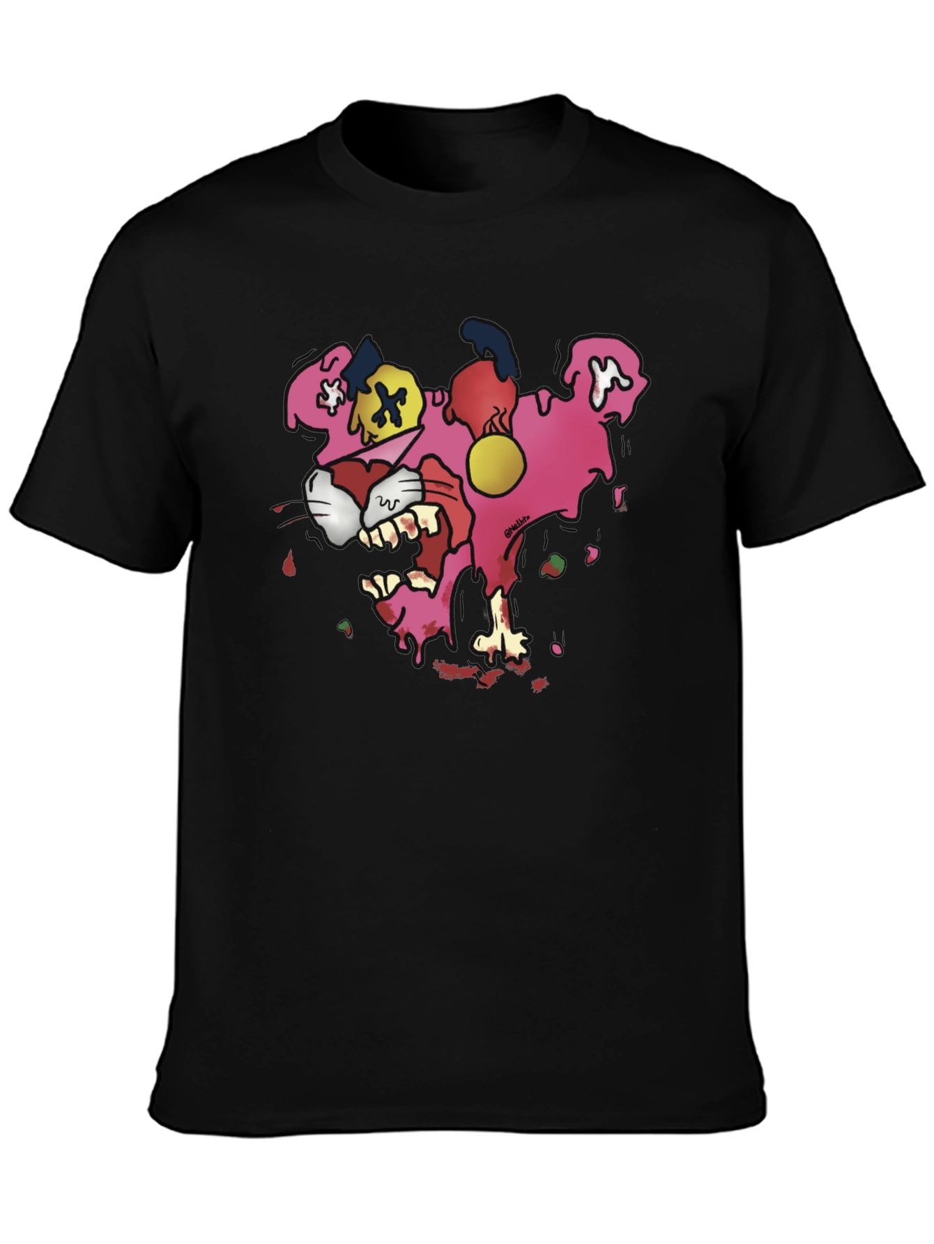 Cartoon Pink Panther Graphic T-Shirt