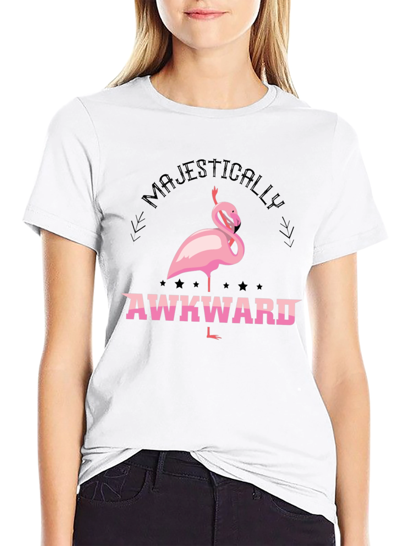 Majestically Awkward Flamingo Graphic Tee