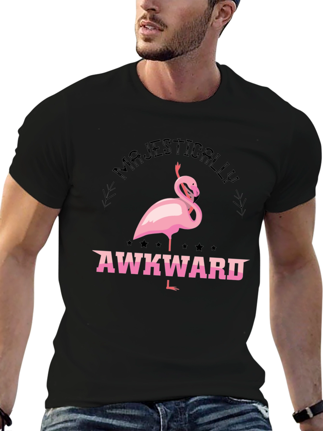 Majestically Awkward Flamingo Graphic Tee