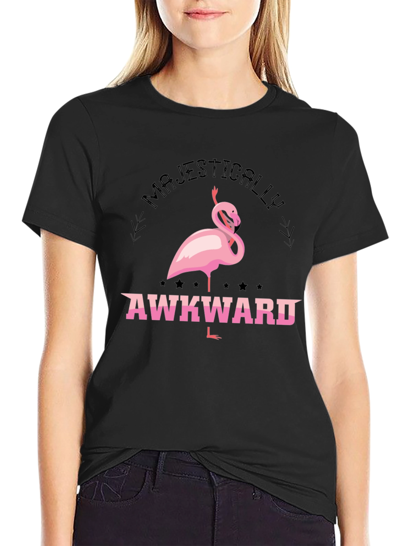 Majestically Awkward Flamingo Graphic Tee