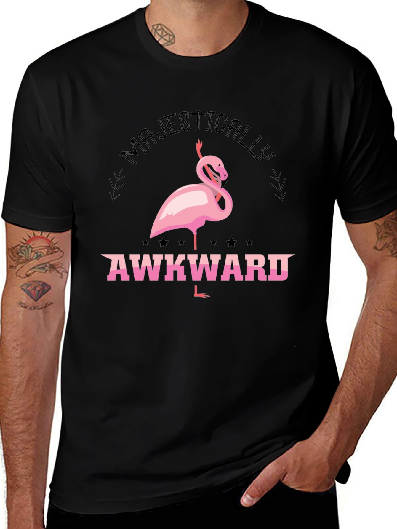 Majestically Awkward Flamingo Graphic Tee