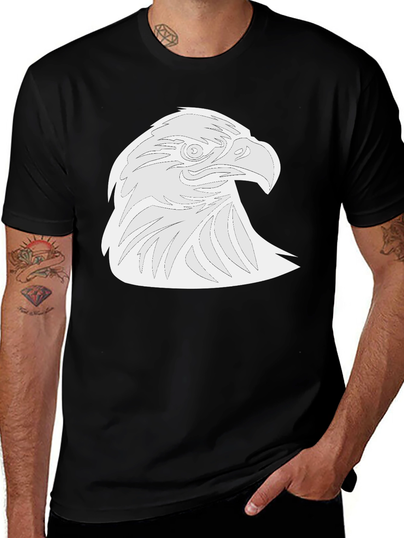 Eagle Graphic Tee - Black Casual T-Shirt
