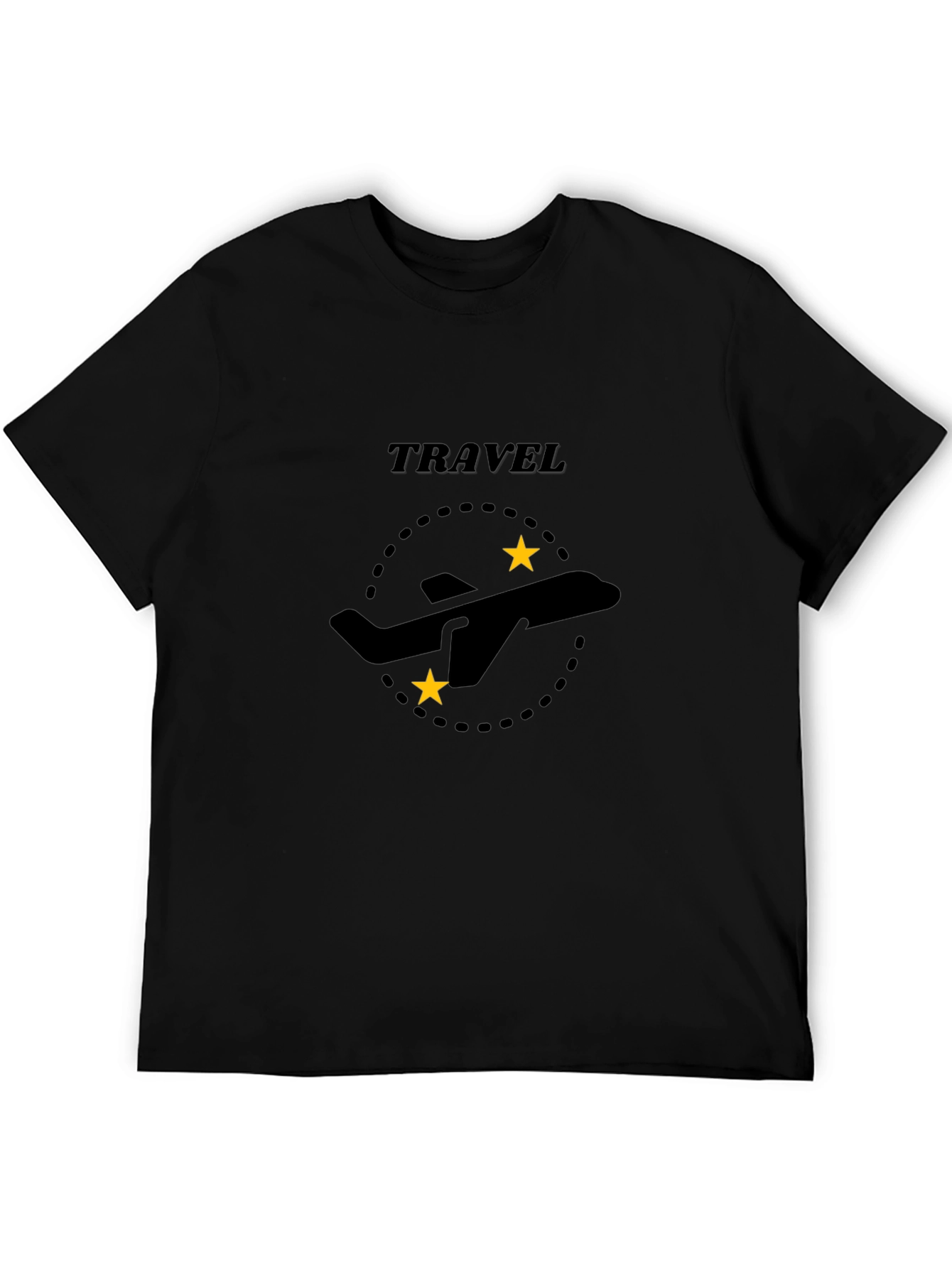 Travel Airplane Graphic Tee - Black