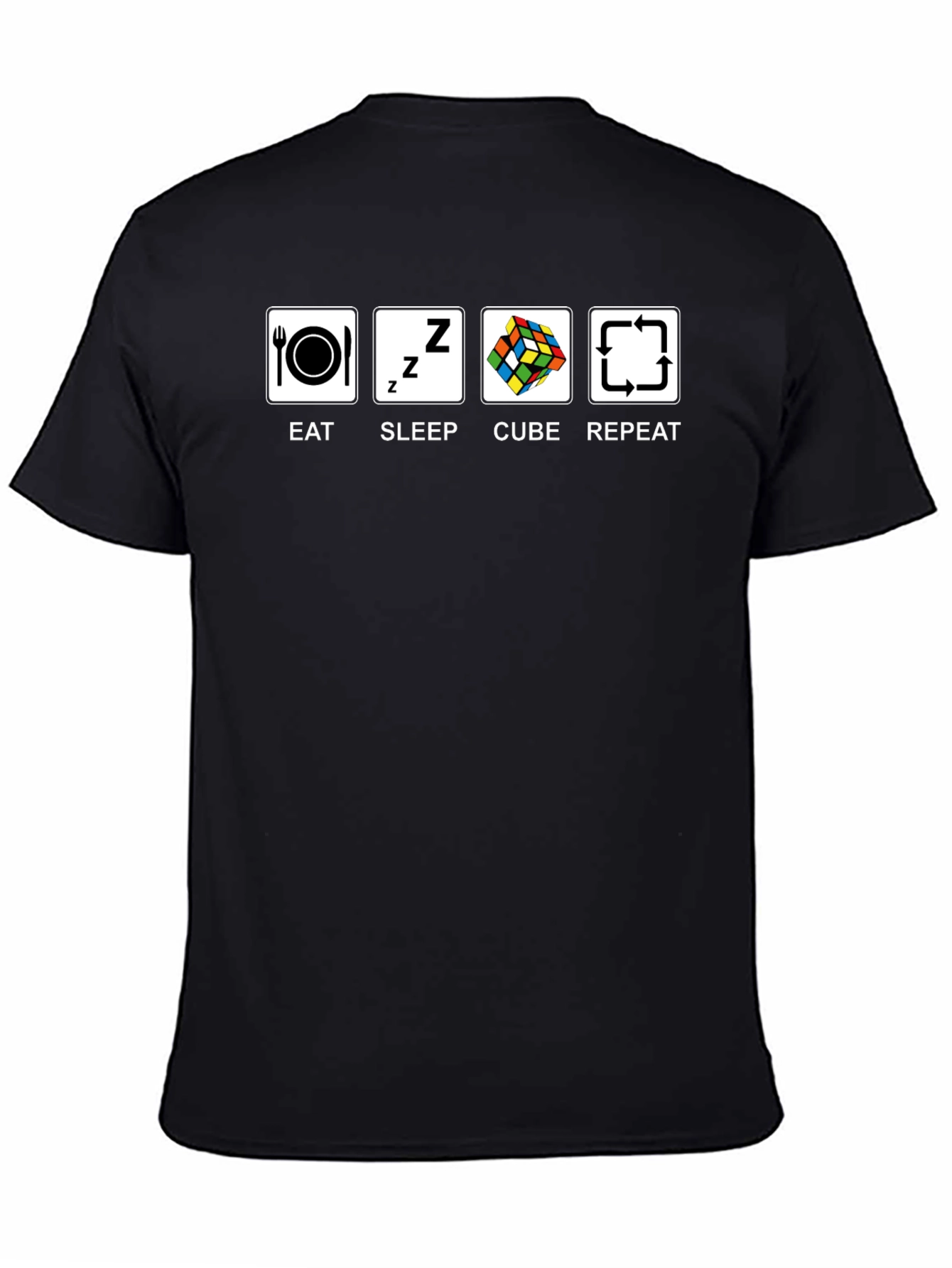 Eat Sleep Cube Repeat Black T-Shirt