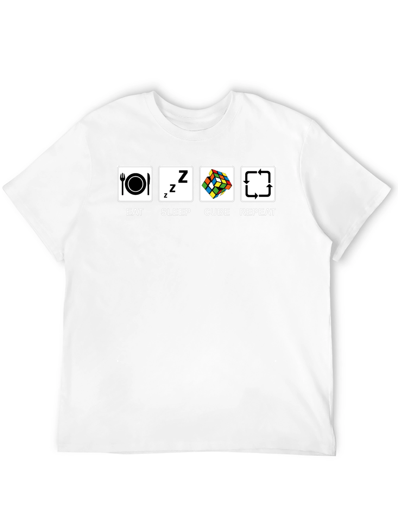 Eat Sleep Cube Repeat Black T-Shirt