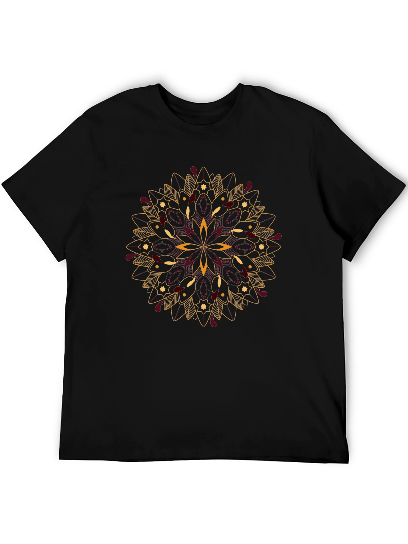Mandala Print Black T-Shirt