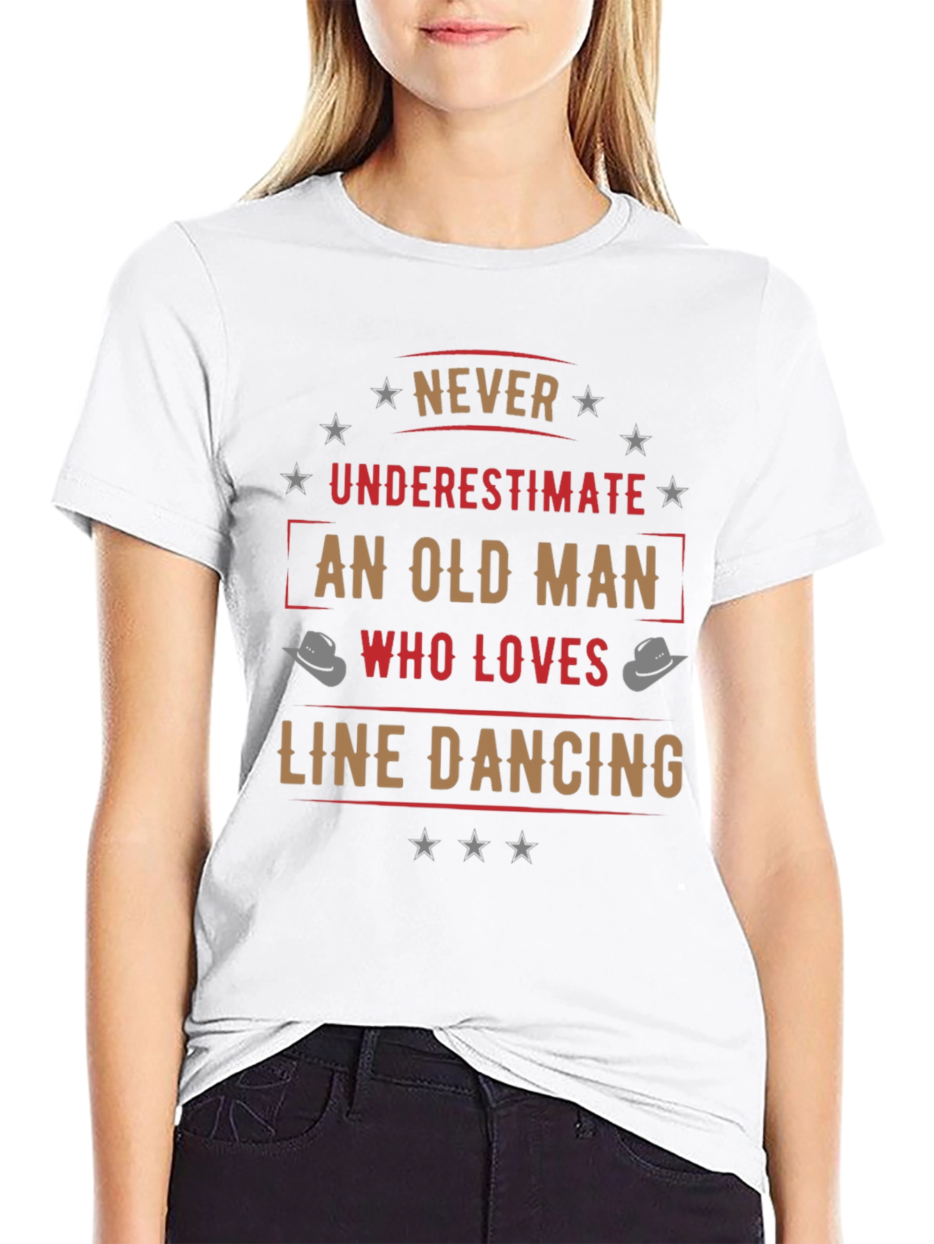 Never Underestimate Old Man Line Dancing T-Shirt