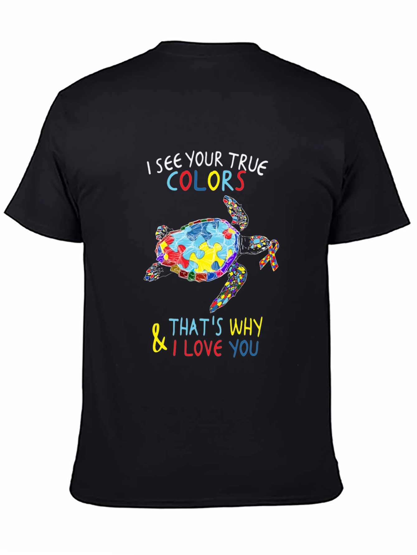 Autism Awareness Turtle Graphic T-Shirt
