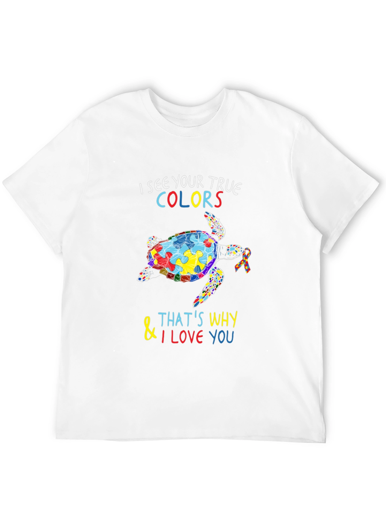 Autism Awareness Turtle Graphic T-Shirt