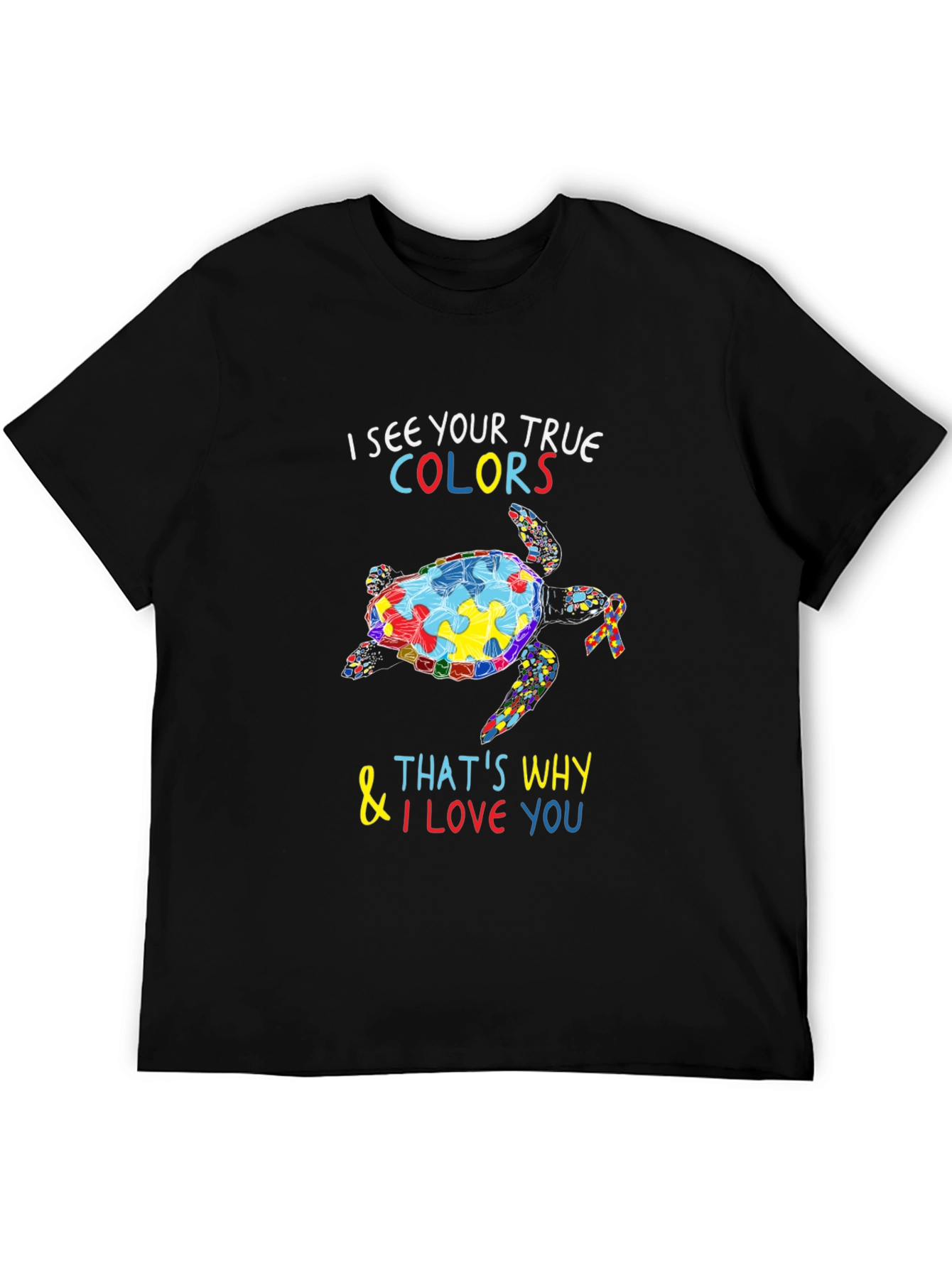 Autism Awareness Turtle Graphic T-Shirt