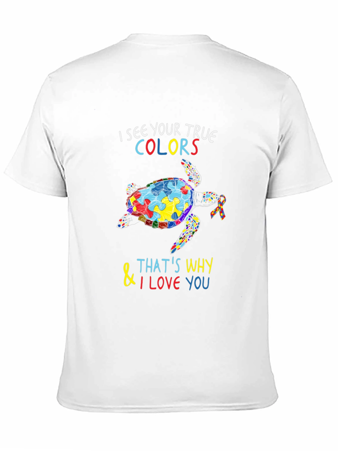 Autism Awareness Turtle Graphic T-Shirt