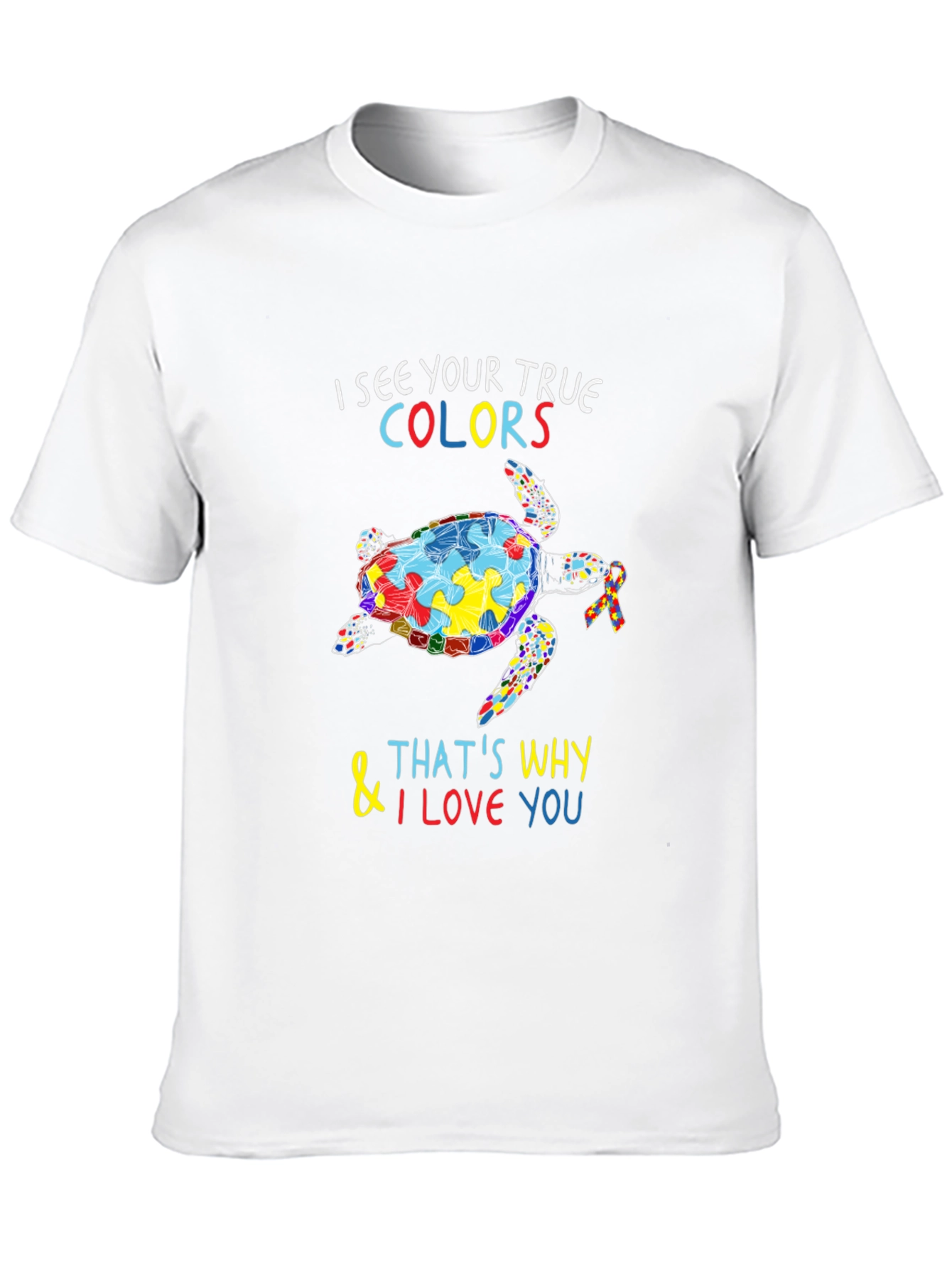Autism Awareness Turtle Graphic T-Shirt
