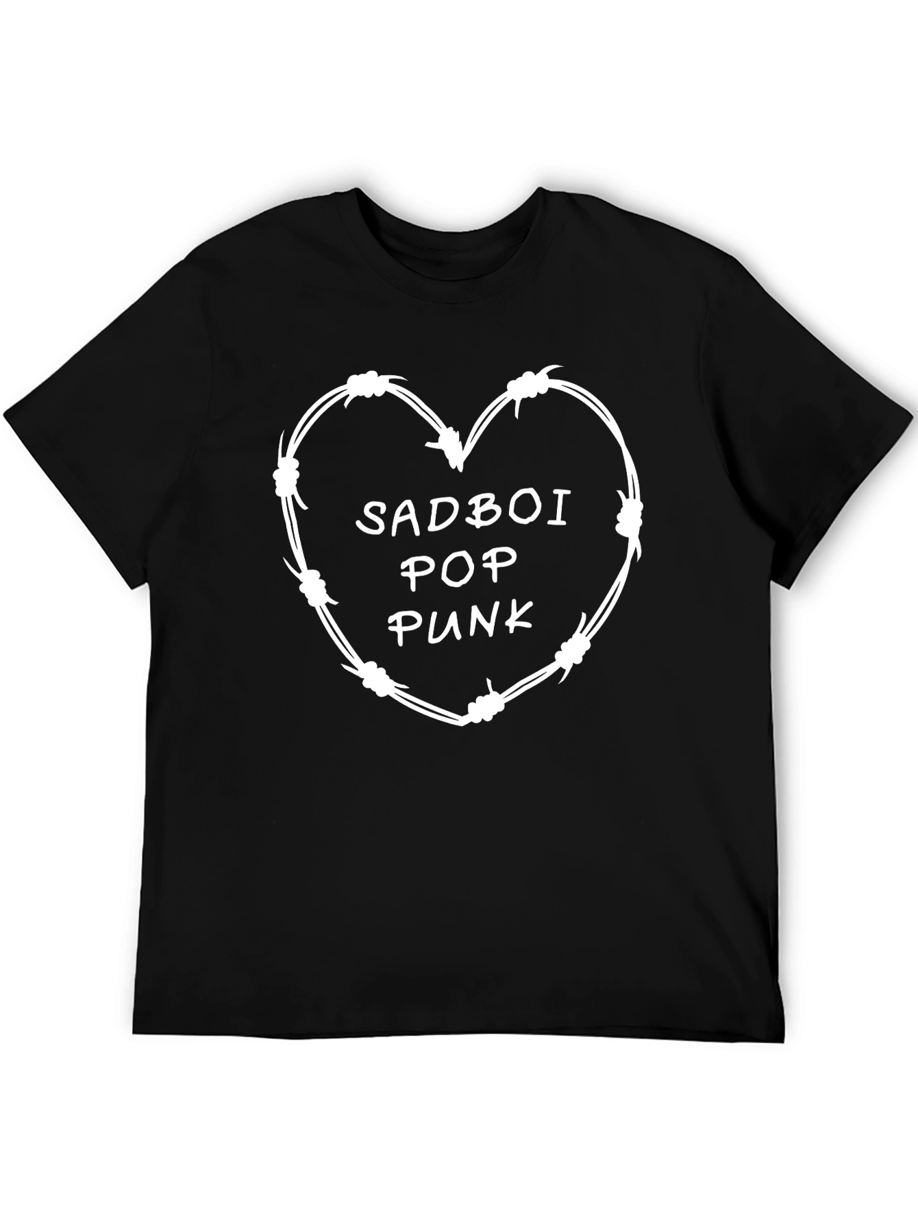 Sadboi Pop Punk T-Shirt - Heart Barbed Wire Design