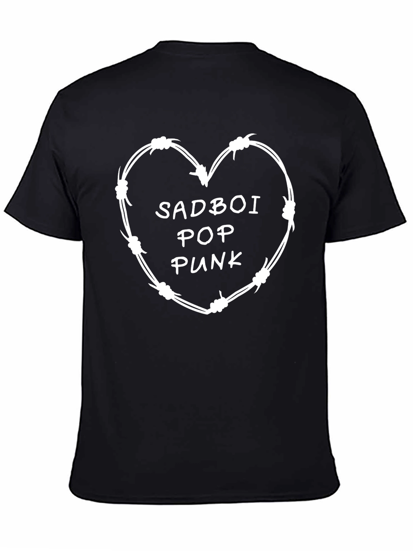 Sadboi Pop Punk T-Shirt - Heart Barbed Wire Design