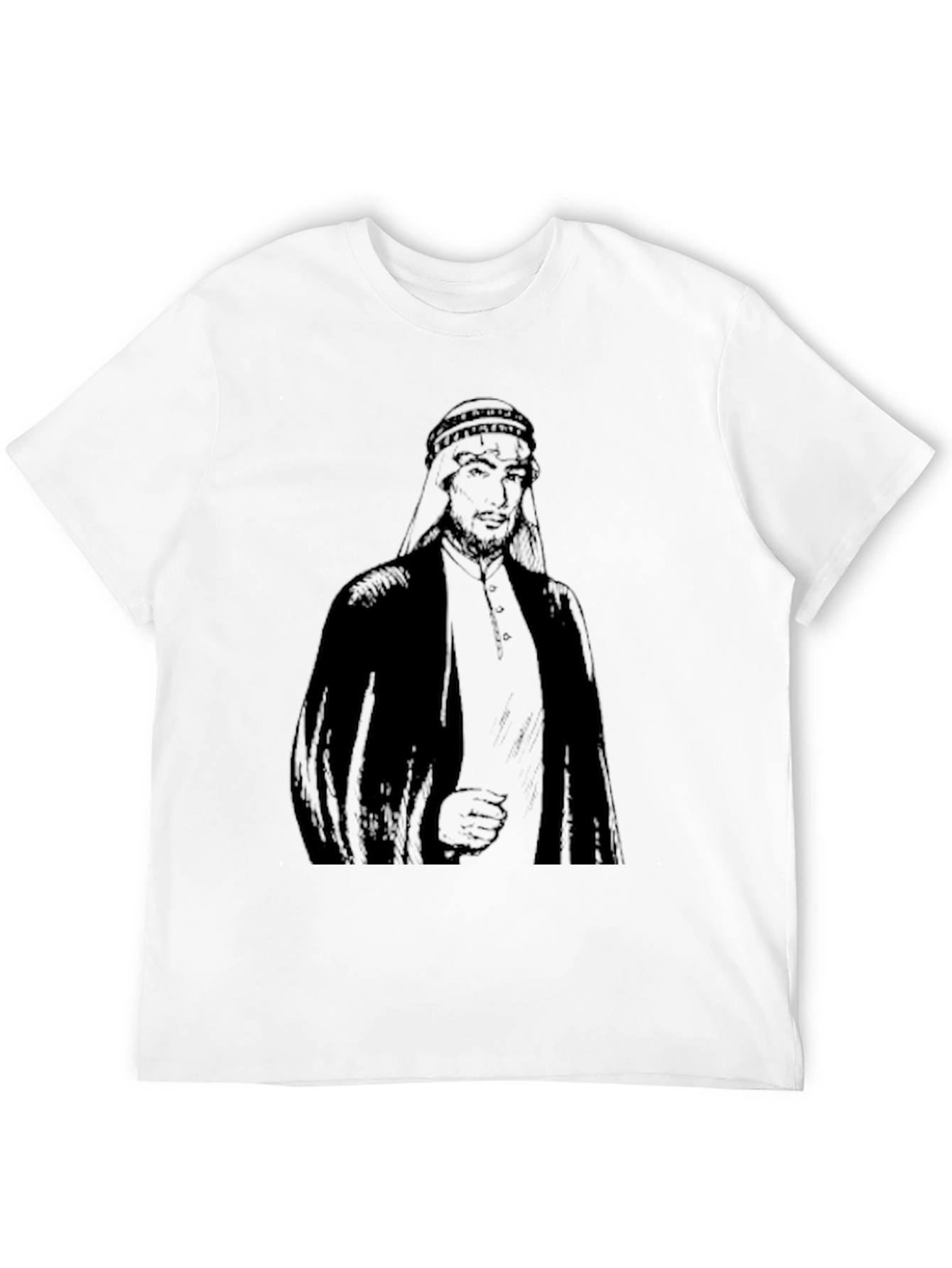 Arab Man Graphic Print Black T-Shirt