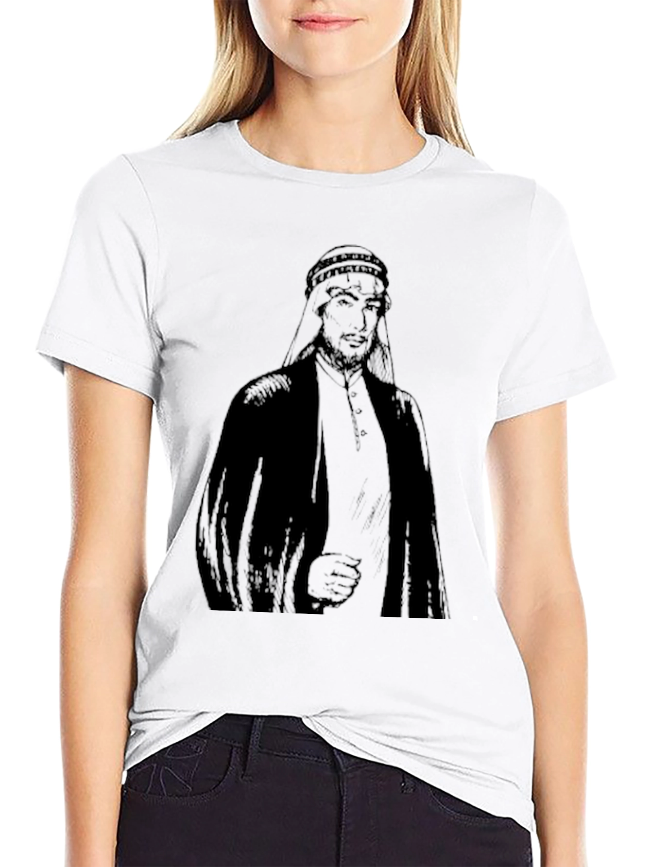 Arab Man Graphic Print Black T-Shirt