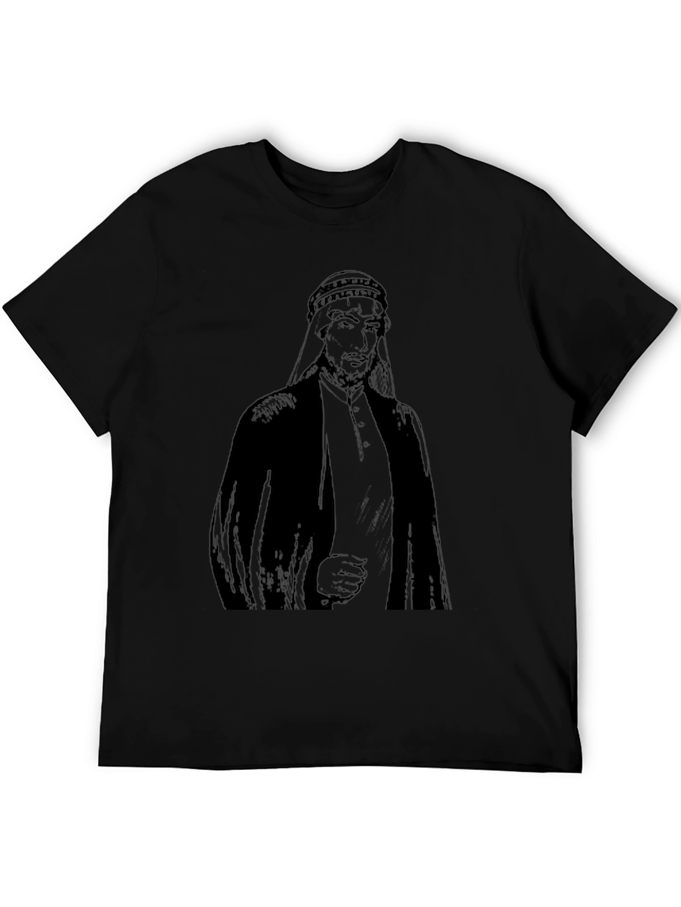 Arab Man Graphic Print Black T-Shirt