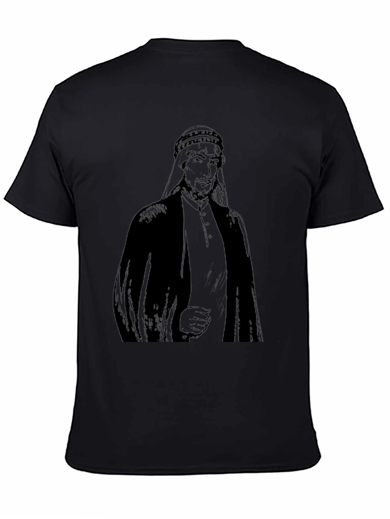 Arab Man Graphic Print Black T-Shirt