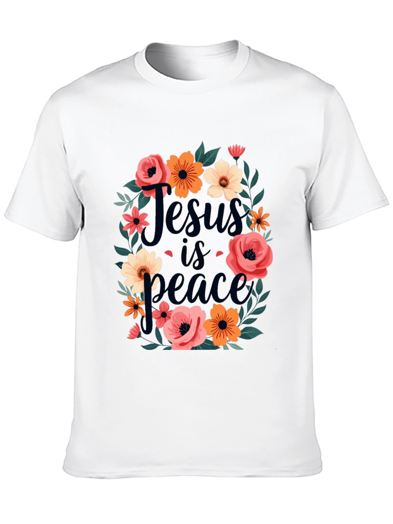 Jesus is Peace Floral T-Shirt