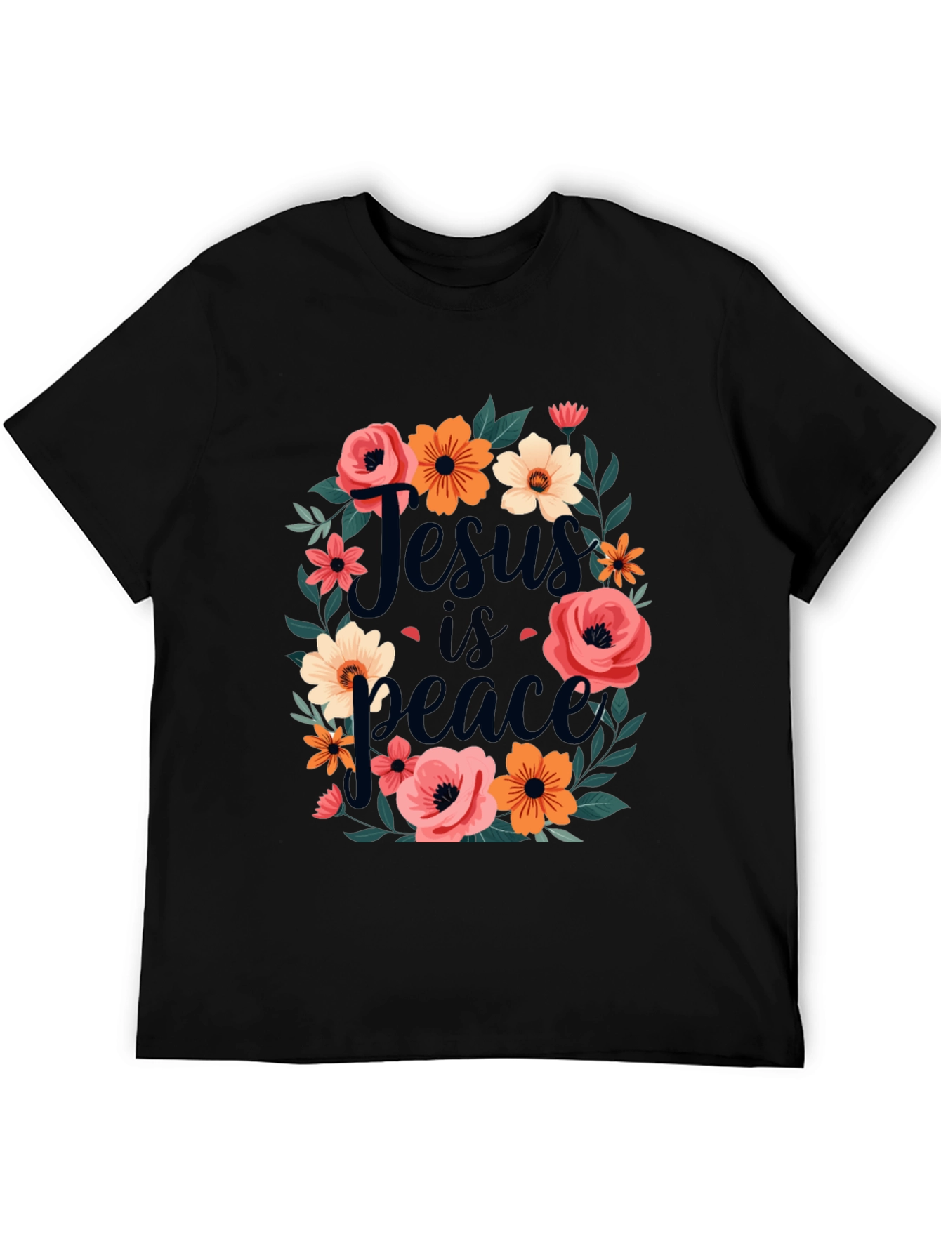 Jesus is Peace Floral T-Shirt