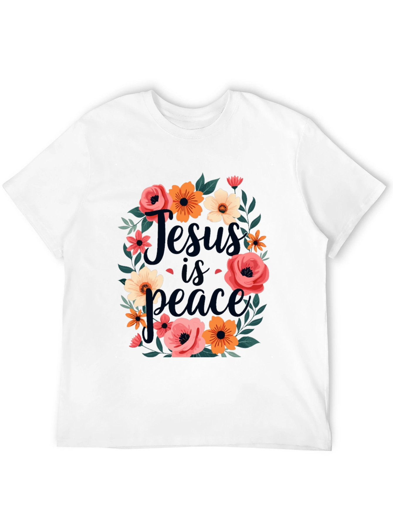 Jesus is Peace Floral T-Shirt